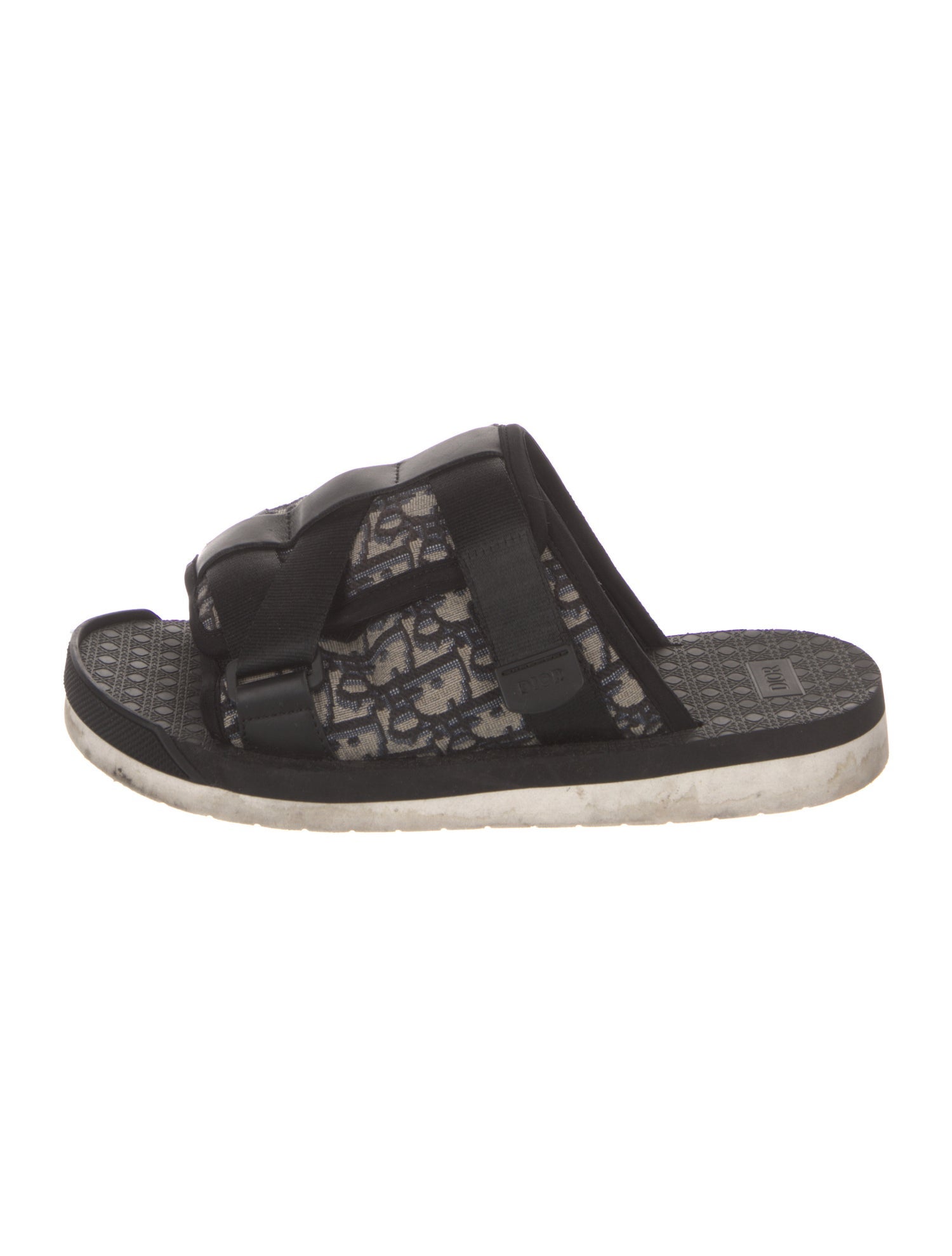 Christian Dior Oblique Jacquard Canvas Slides