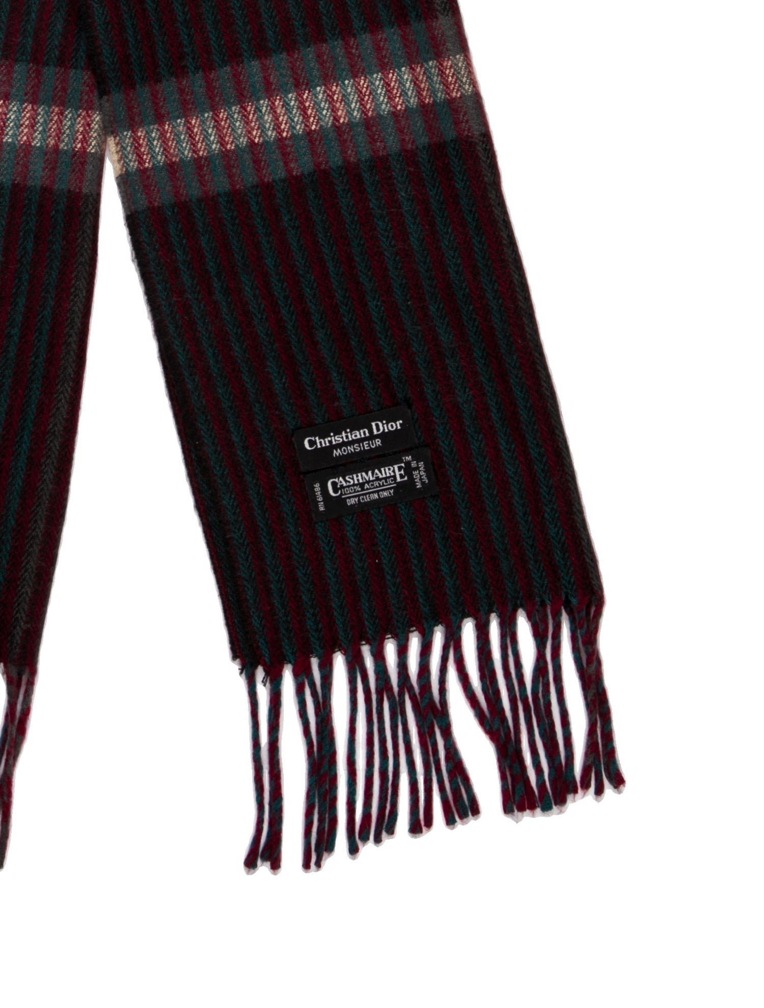 Christian Dior Acrylic Plaid Print Scarf