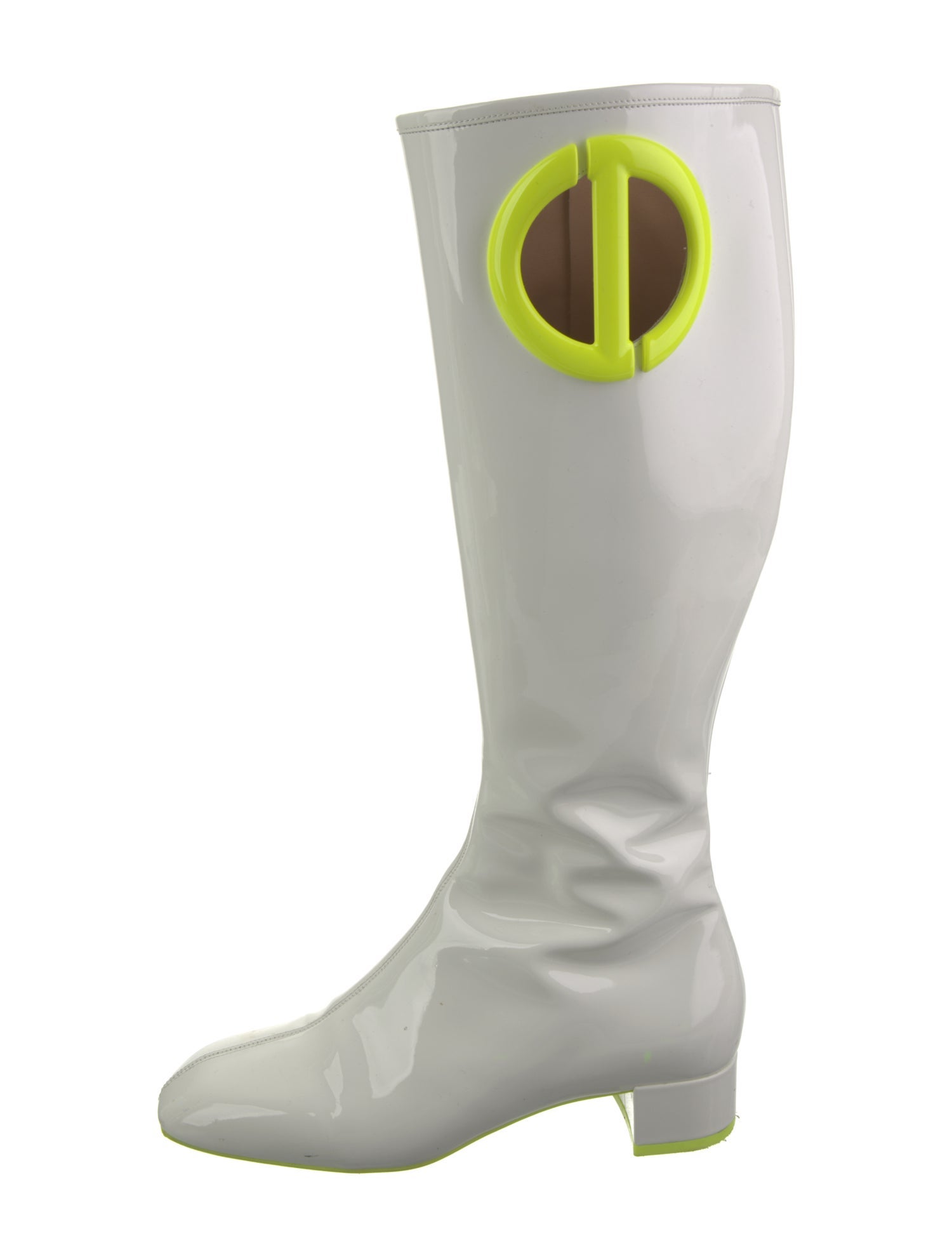 Christian Dior Patent Leather Graphic Print Rain Boots