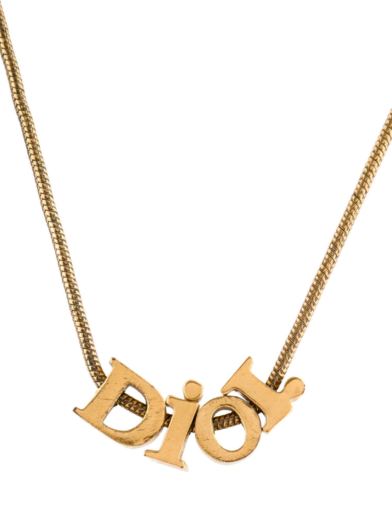 Christian Dior 'DIOR' Slider Pendant Collar Necklace