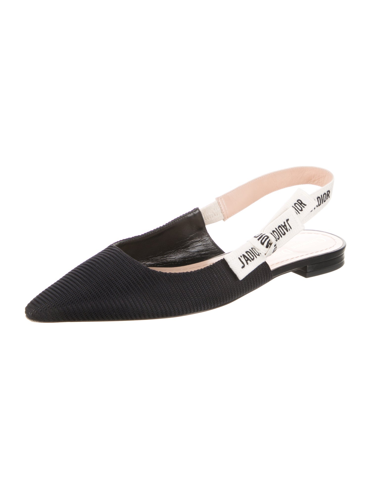 Christian Dior J'Adior Slingback Flats Colorblock Pattern Slingback Flats