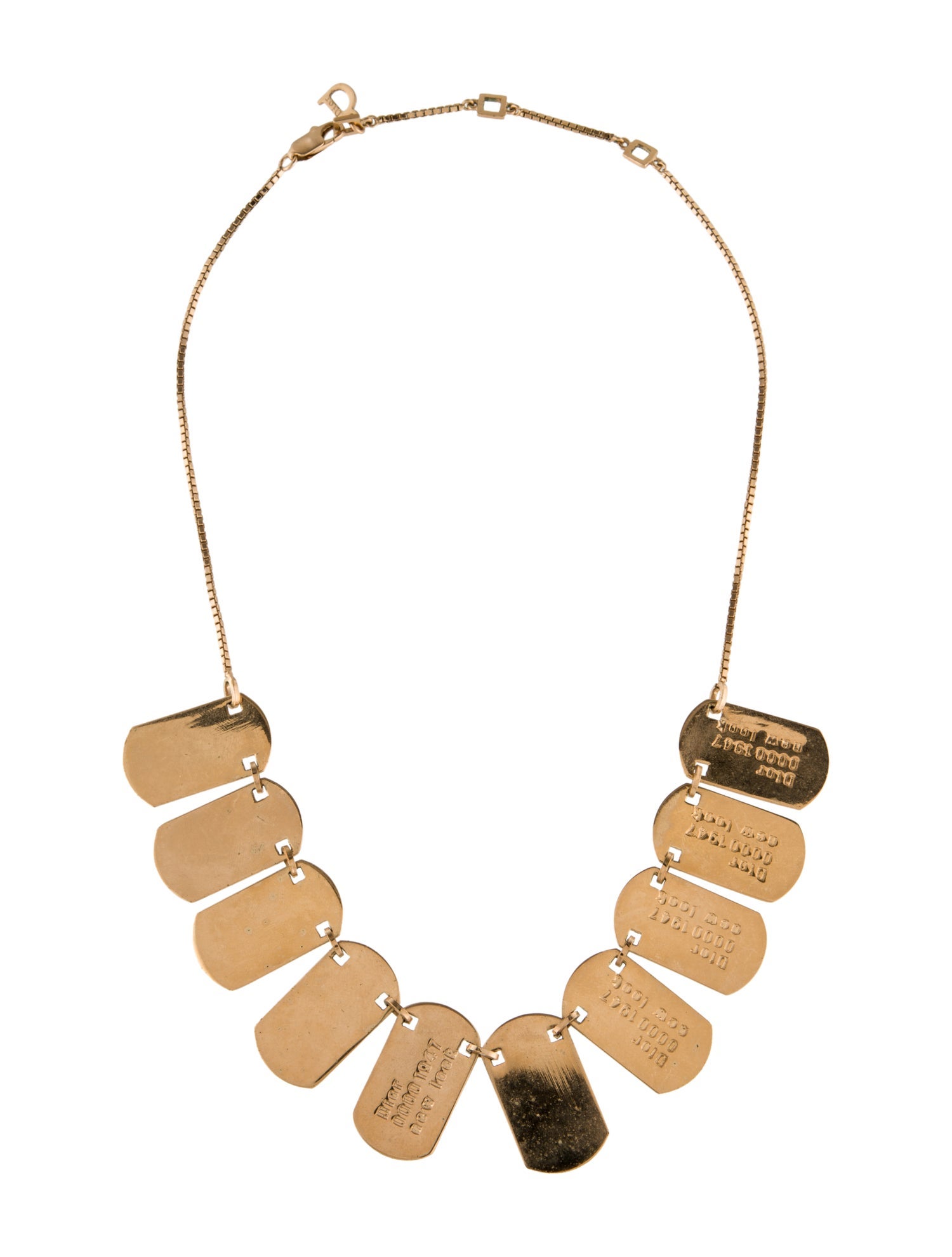 Christian Dior Vintage Multi Dog Tag Collar Necklace