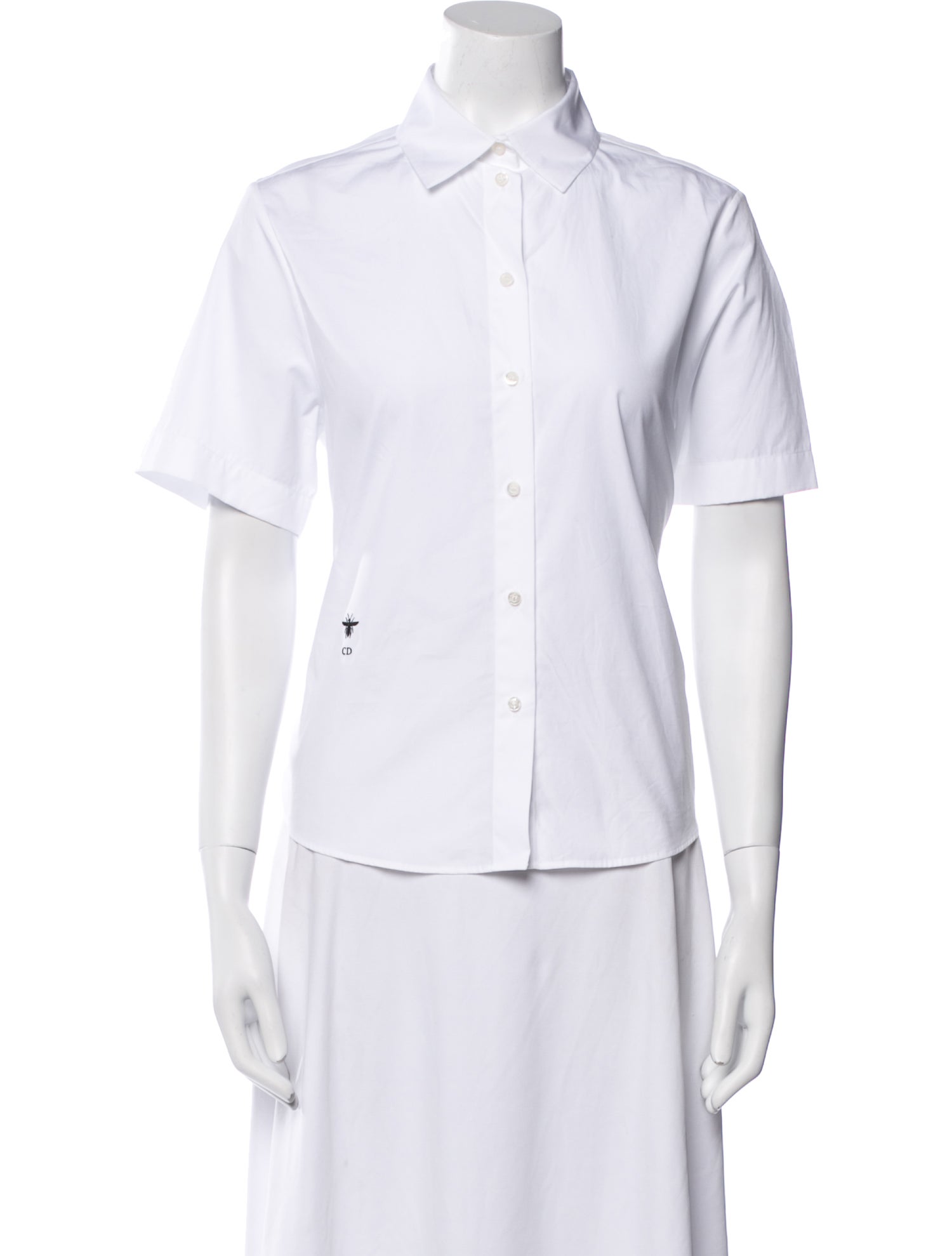 Christian Dior Short Sleeve Button-Up Top