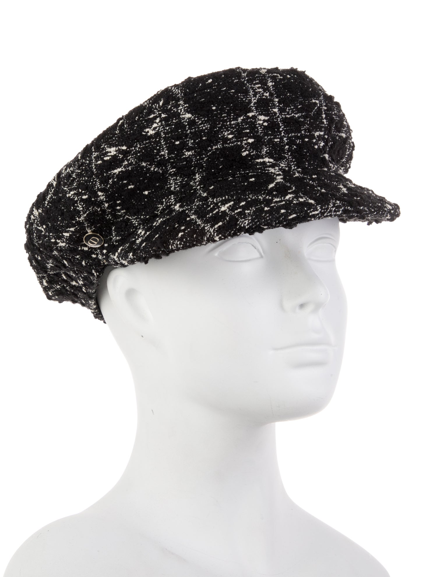 Christian Dior Pattern Print Tweed News Boy Cap