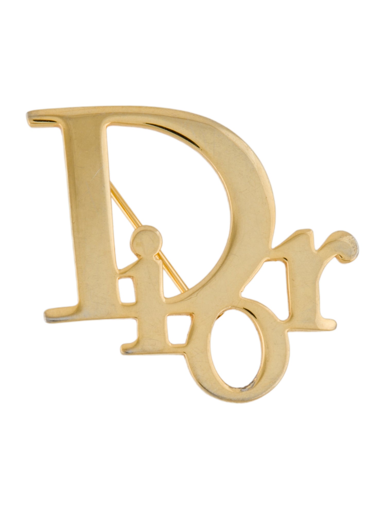 Christian Dior Vintage Oblique Logo Pin Brooch