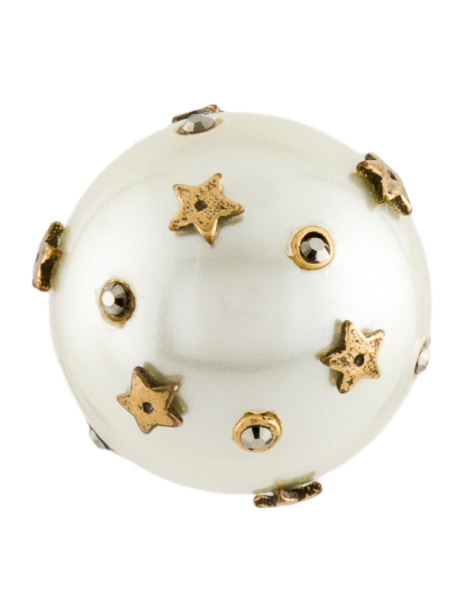 Christian Dior Faux Pearl & Crystal Tribales Single Earring