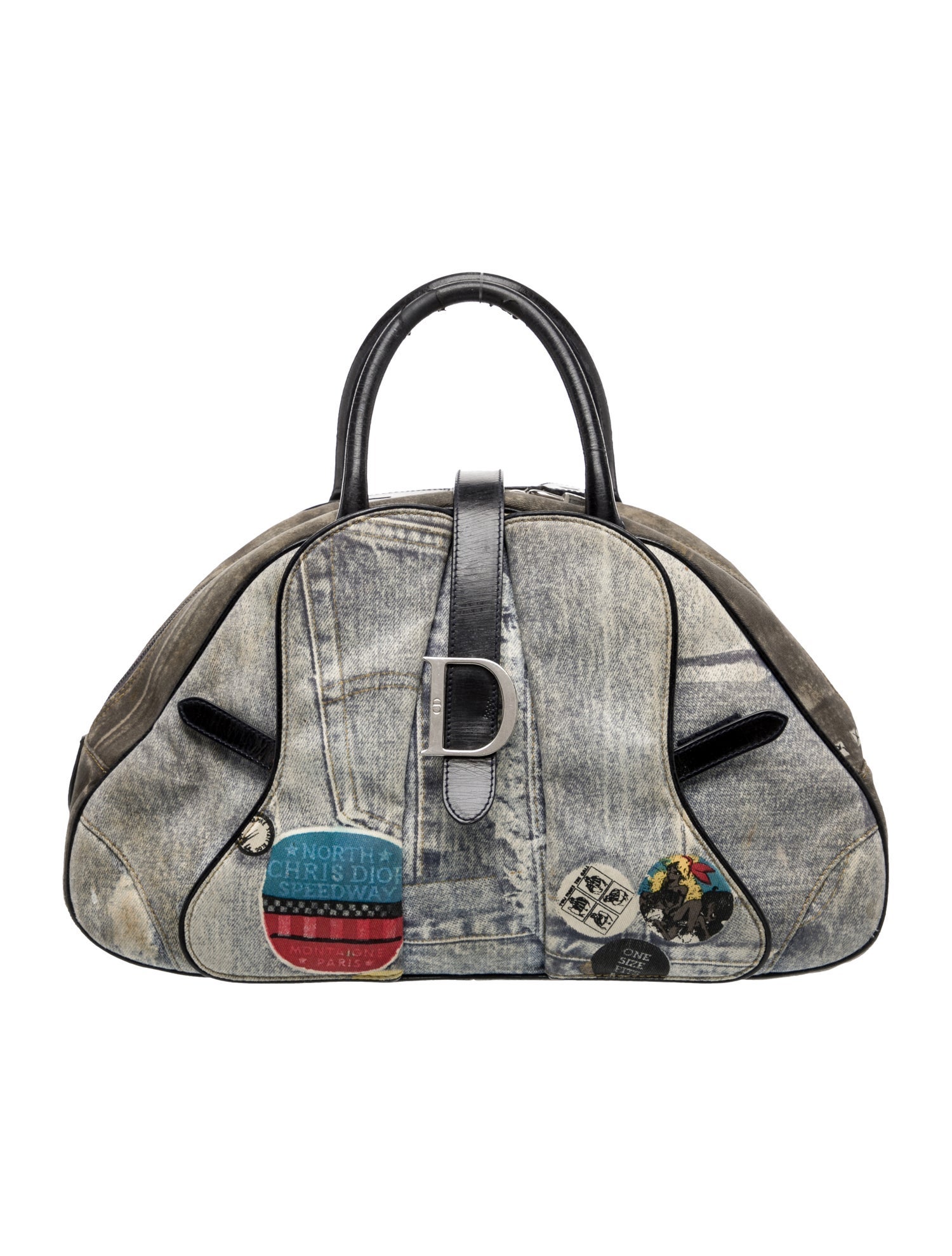 Christian Dior Denim Vintage Double Saddle