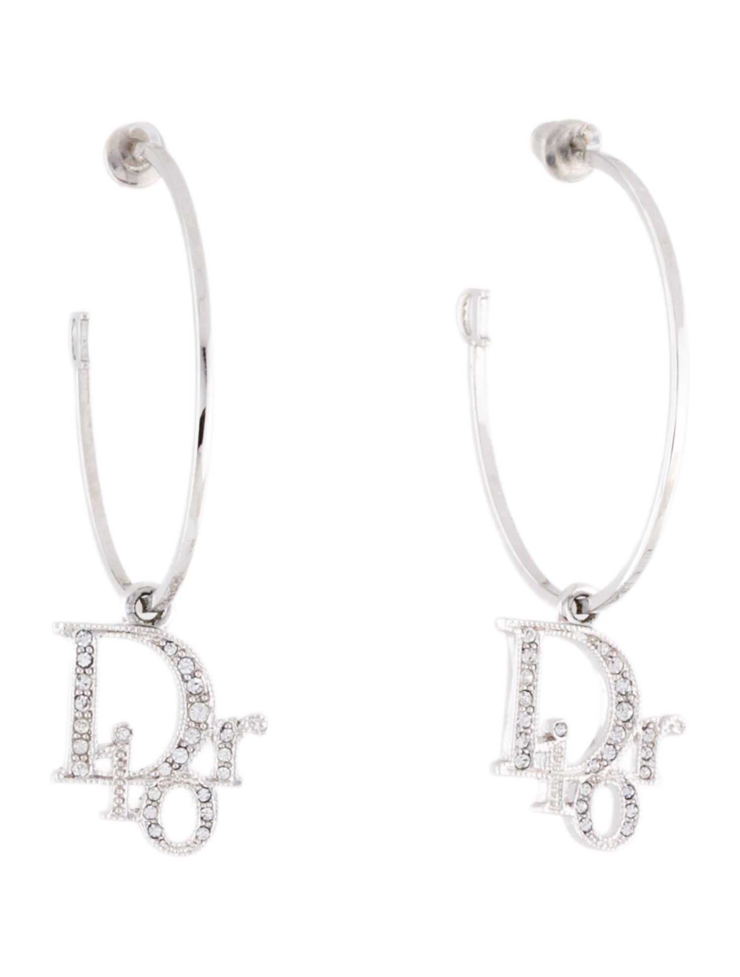 Christian Dior Vintage Oblique Drop Earrings