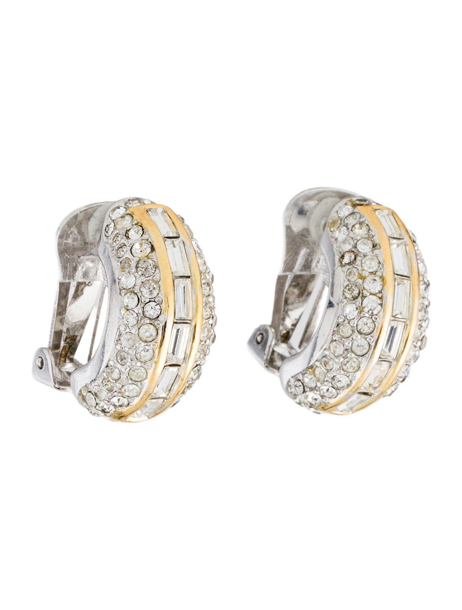 Christian Dior Crystal Vintage Clip-On Earrings