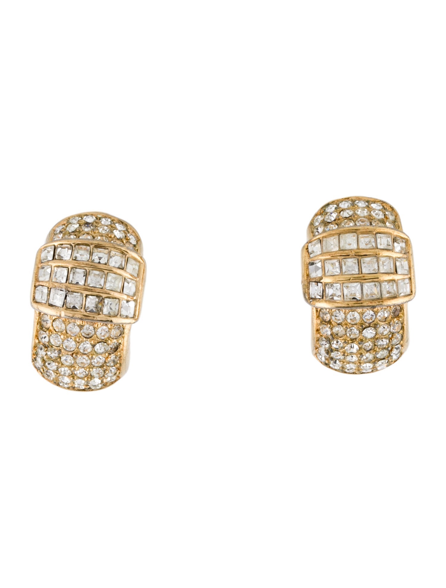 Christian Dior Vintage Crystal Clip-On Earrings