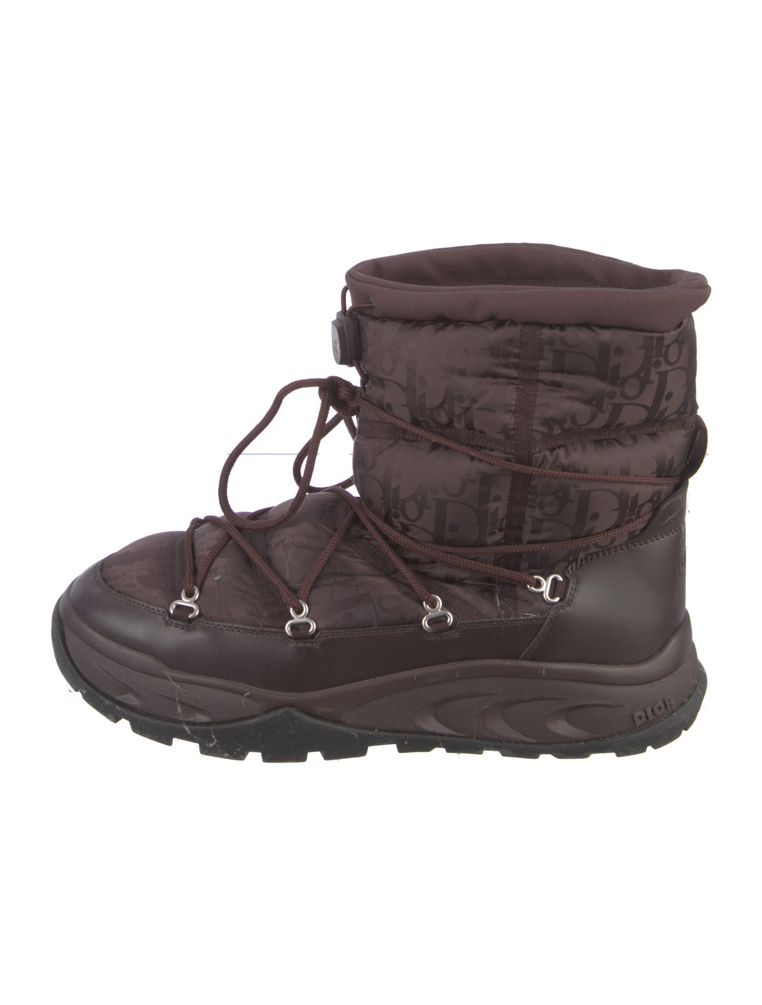 Christian Dior Oblique Jacquard Nylon Lace-Up Boots