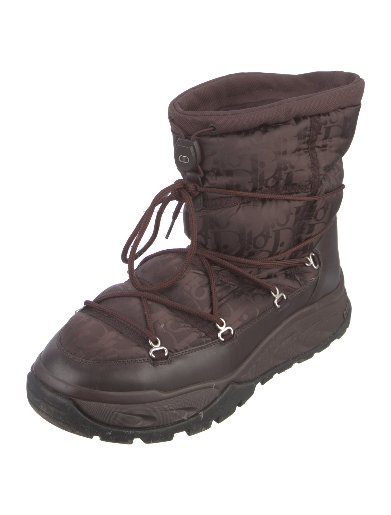 Christian Dior Oblique Jacquard Nylon Lace-Up Boots