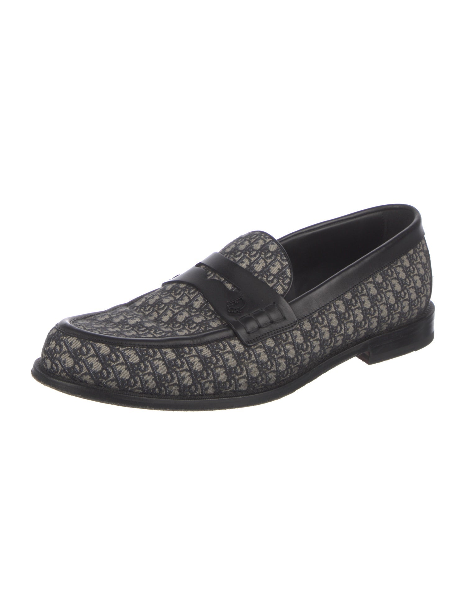 Christian Dior Oblique Jacquard Canvas Dress Loafers