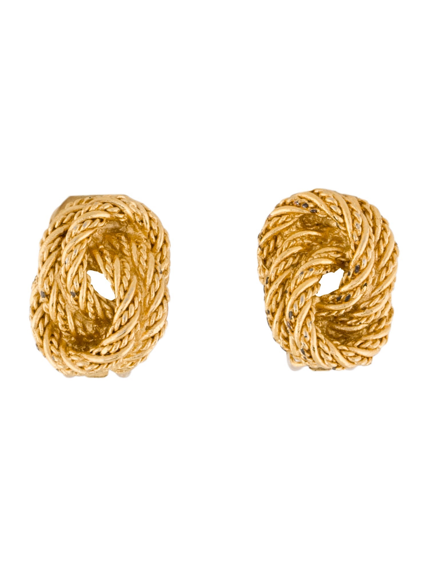 Christian Dior Vintage Rope Knot Clip-On Earrings