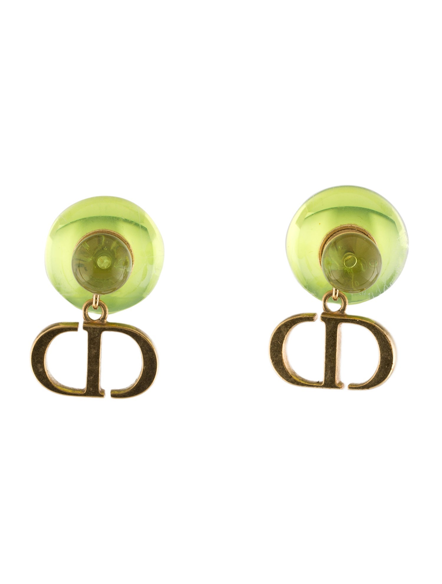 Christian Dior Resin Translucent Tribales CD Earrings