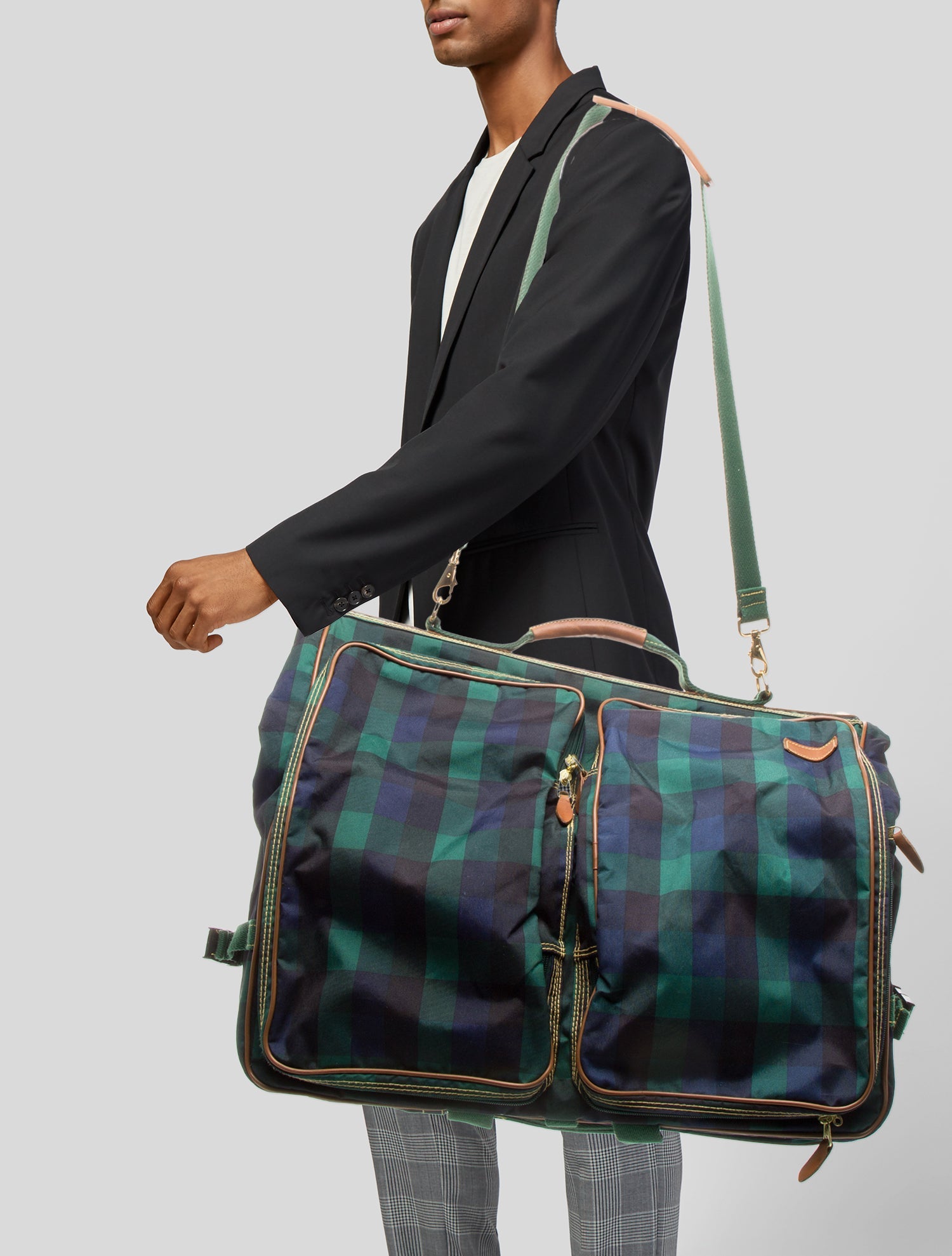 Christian Dior Leather Trimmed Large Duffle Bag w/ Strap