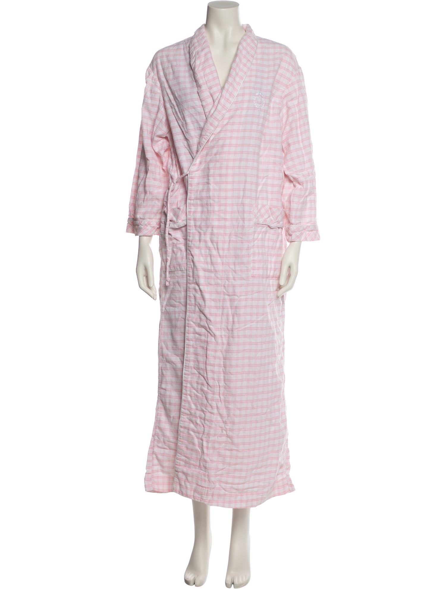 Christian Dior Vintage Plaid Print Robe