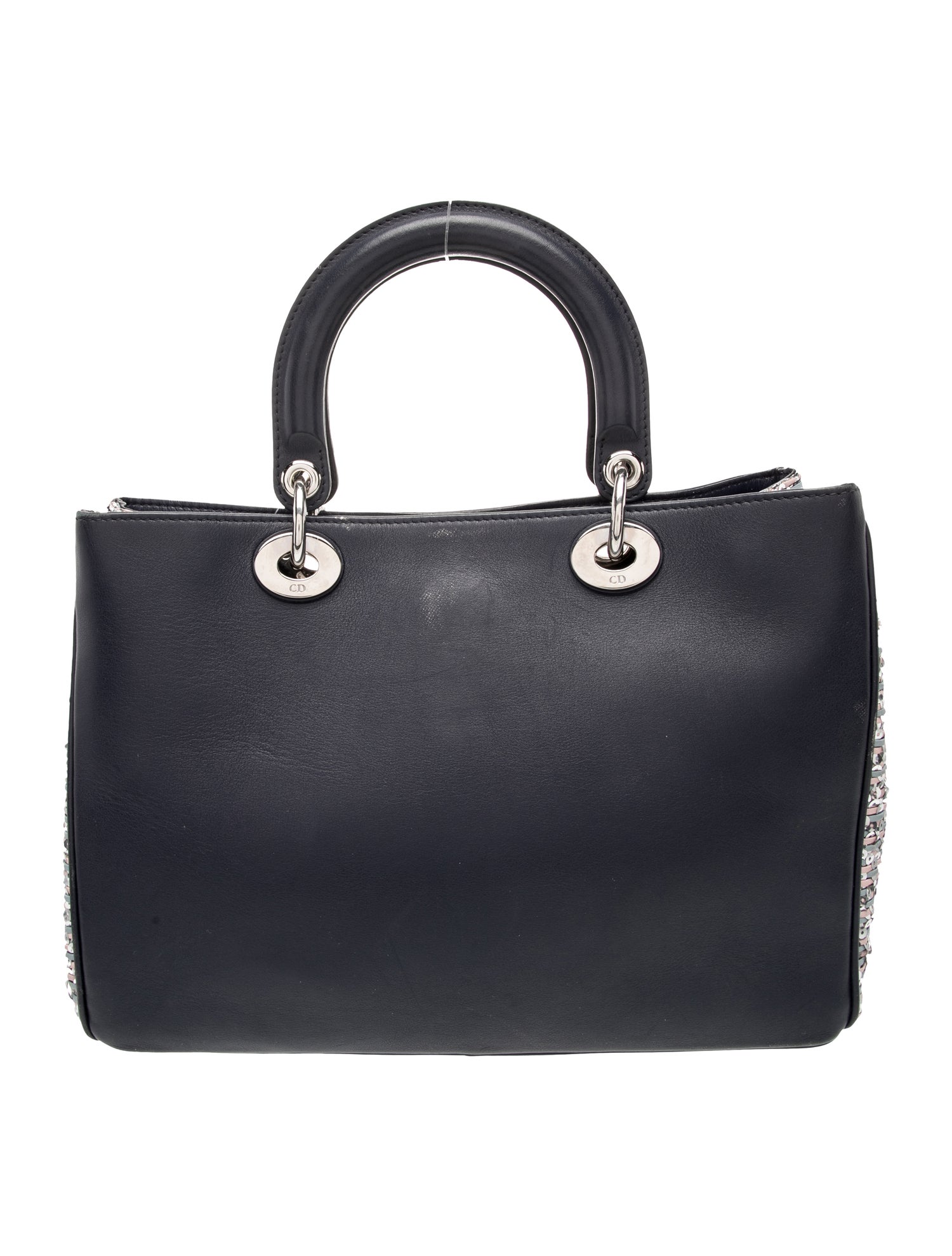 Christian Dior Leather Lady Dior Medium - Blue Handle Bags