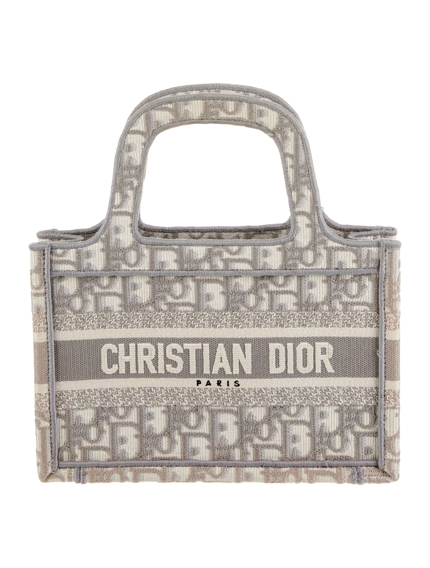 Christian Dior Oblique Jacquard Book Mini - Grey Handle Bags