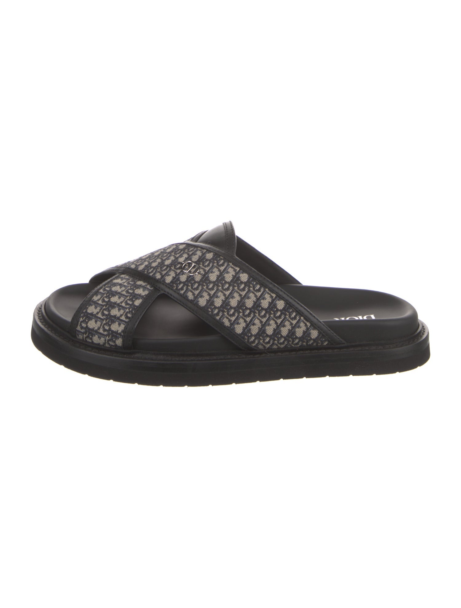 DIOR MEN Oblique Jacquard Canvas Slides