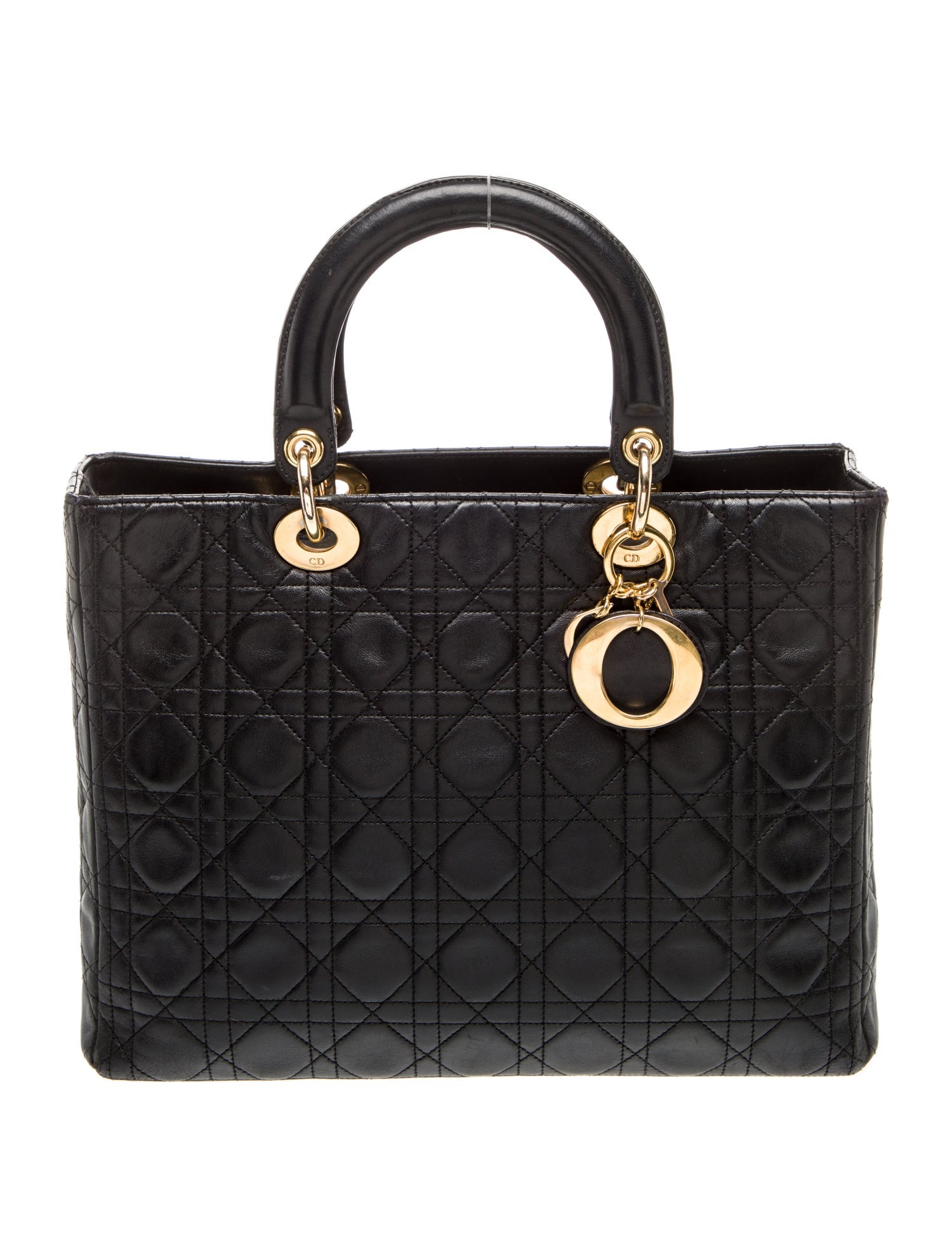 Christian Dior Leather Top Handle Bag - Black Handle Bags