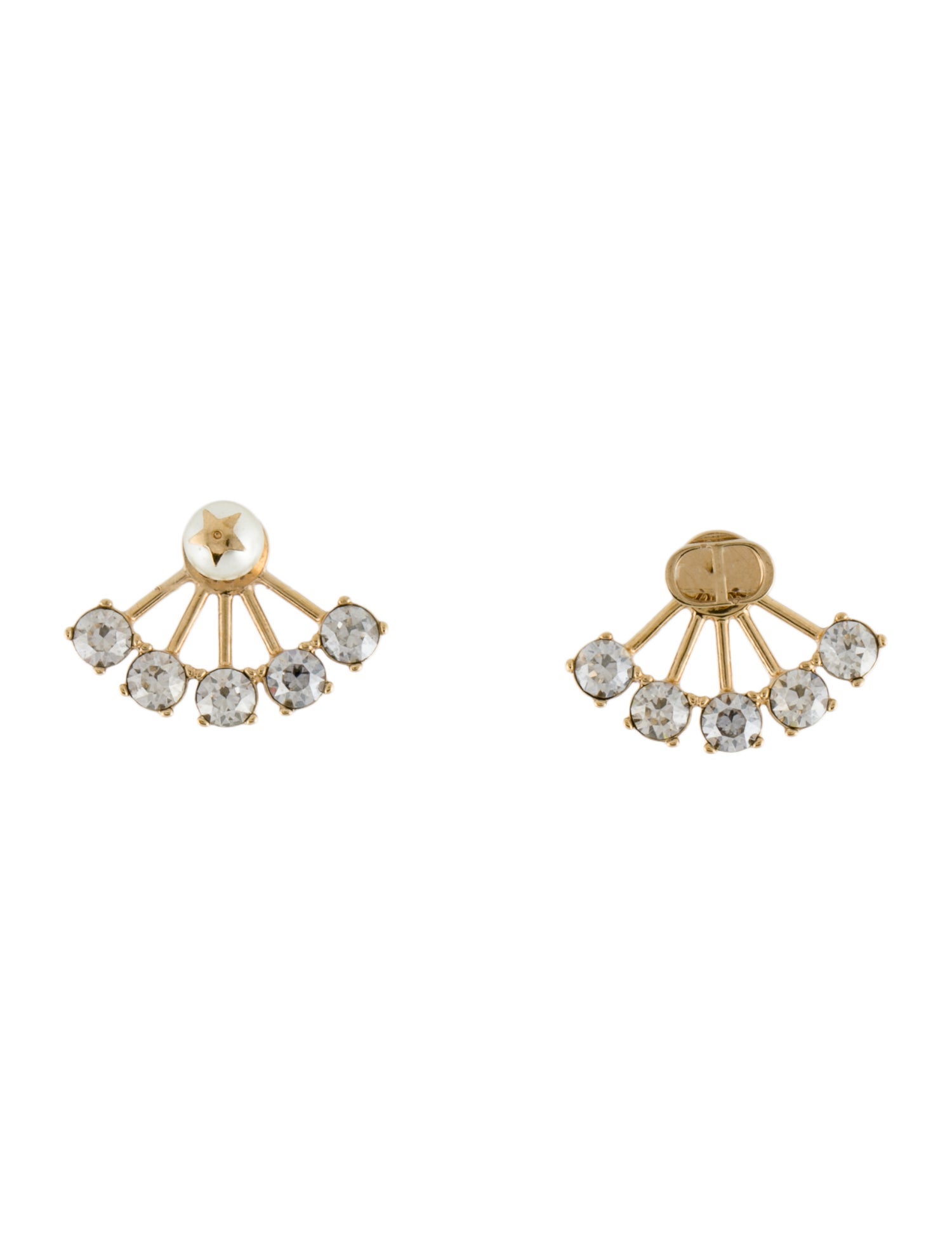 Christian Dior Faux Pearl & Crystal Petit CD Enhancer Earrings