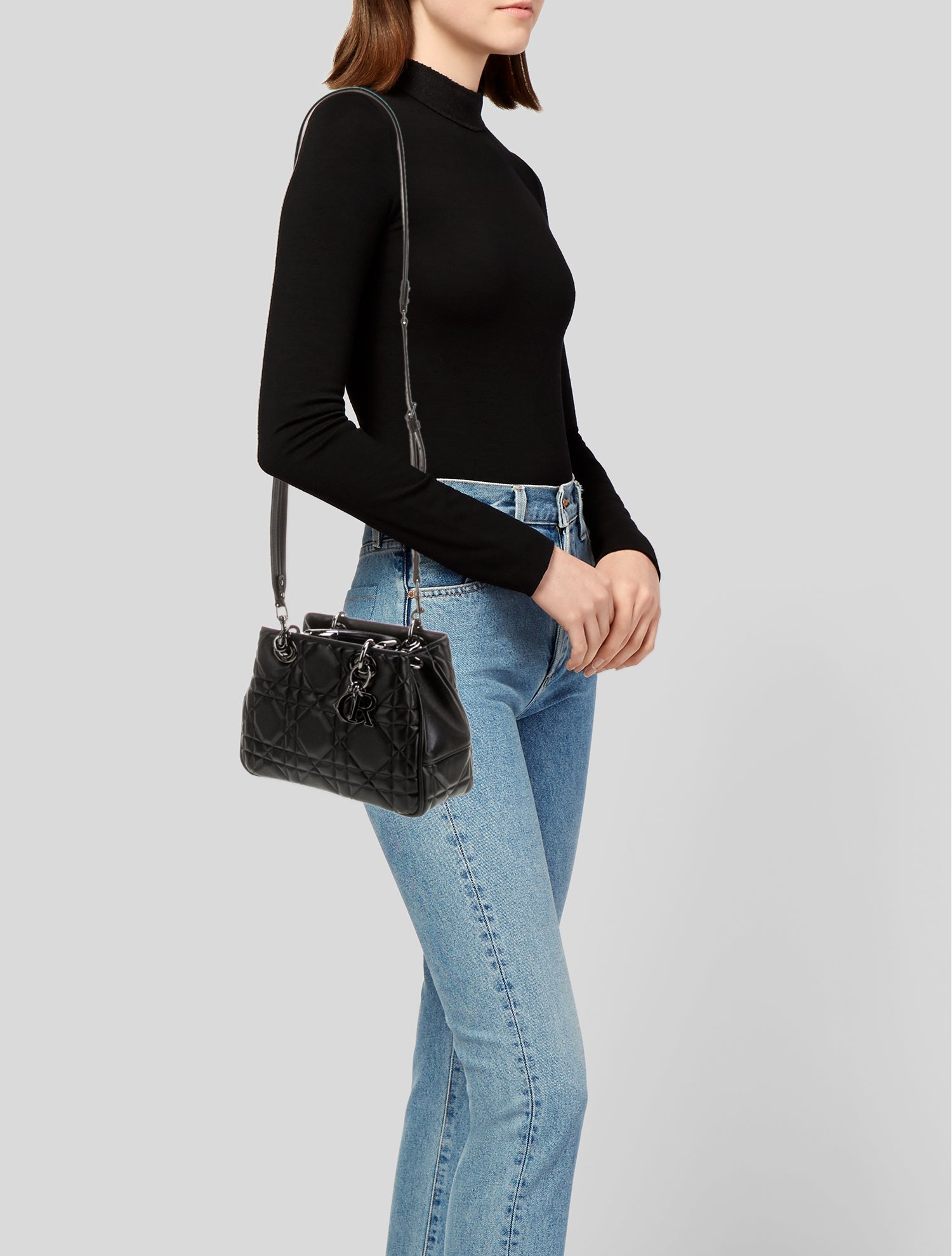 Christian Dior Cannage 95.22 Bag Small 2023 - Black Handle Bags