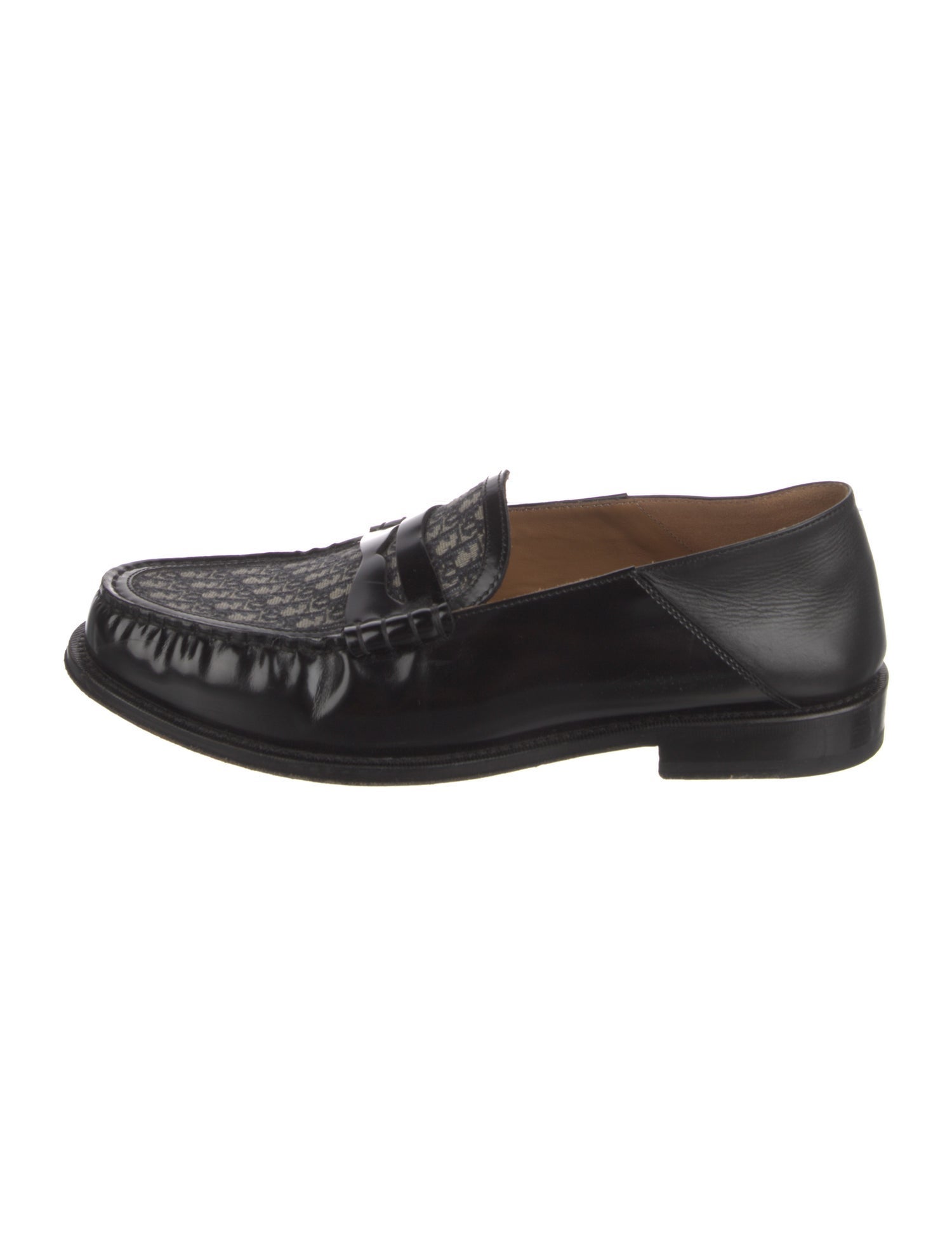 Christian Dior Oblique Jacquard Leather Loafers