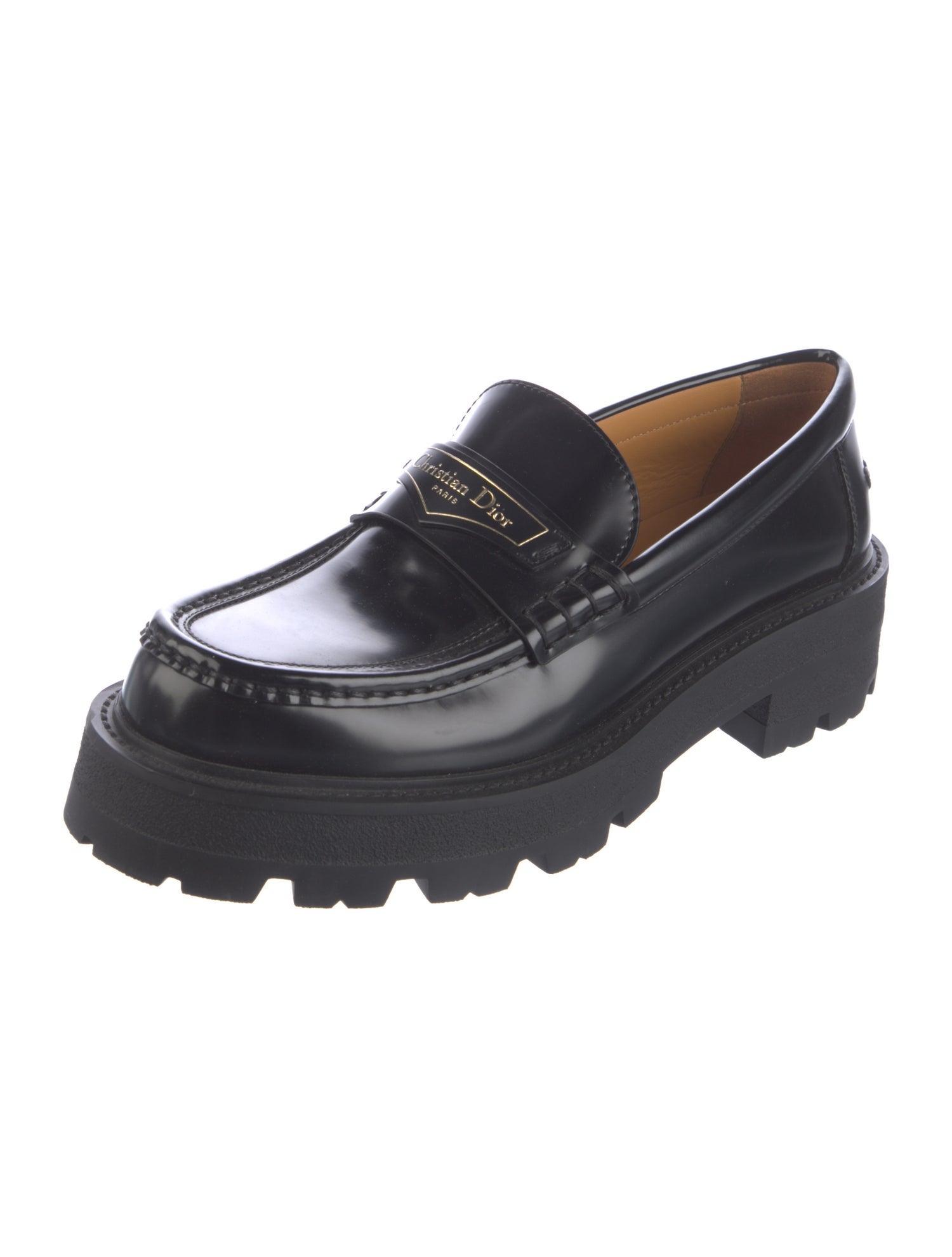Christian Dior Signature Logo Patent Leather Loafers