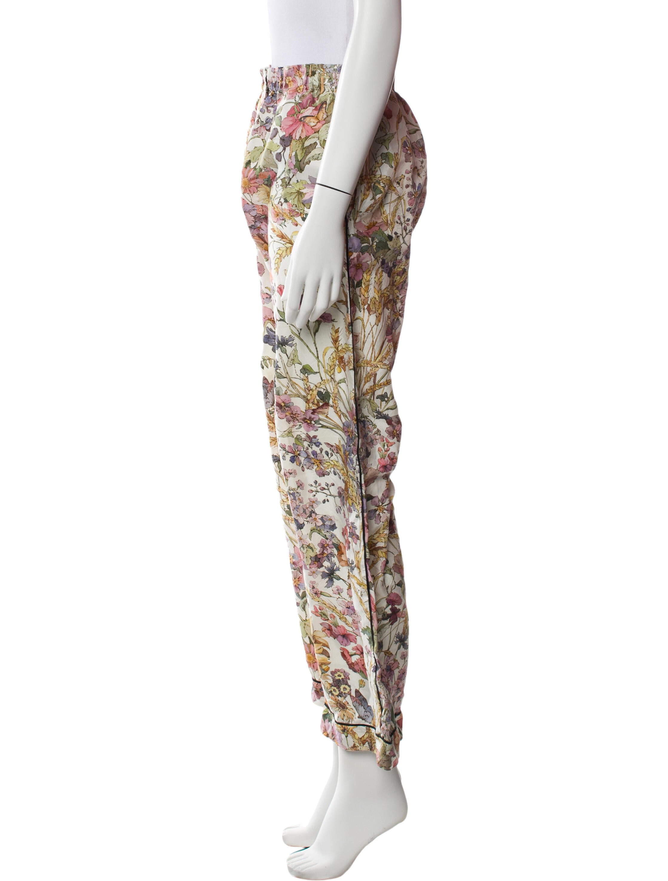 Christian Dior Silk Floral Print Pajamas