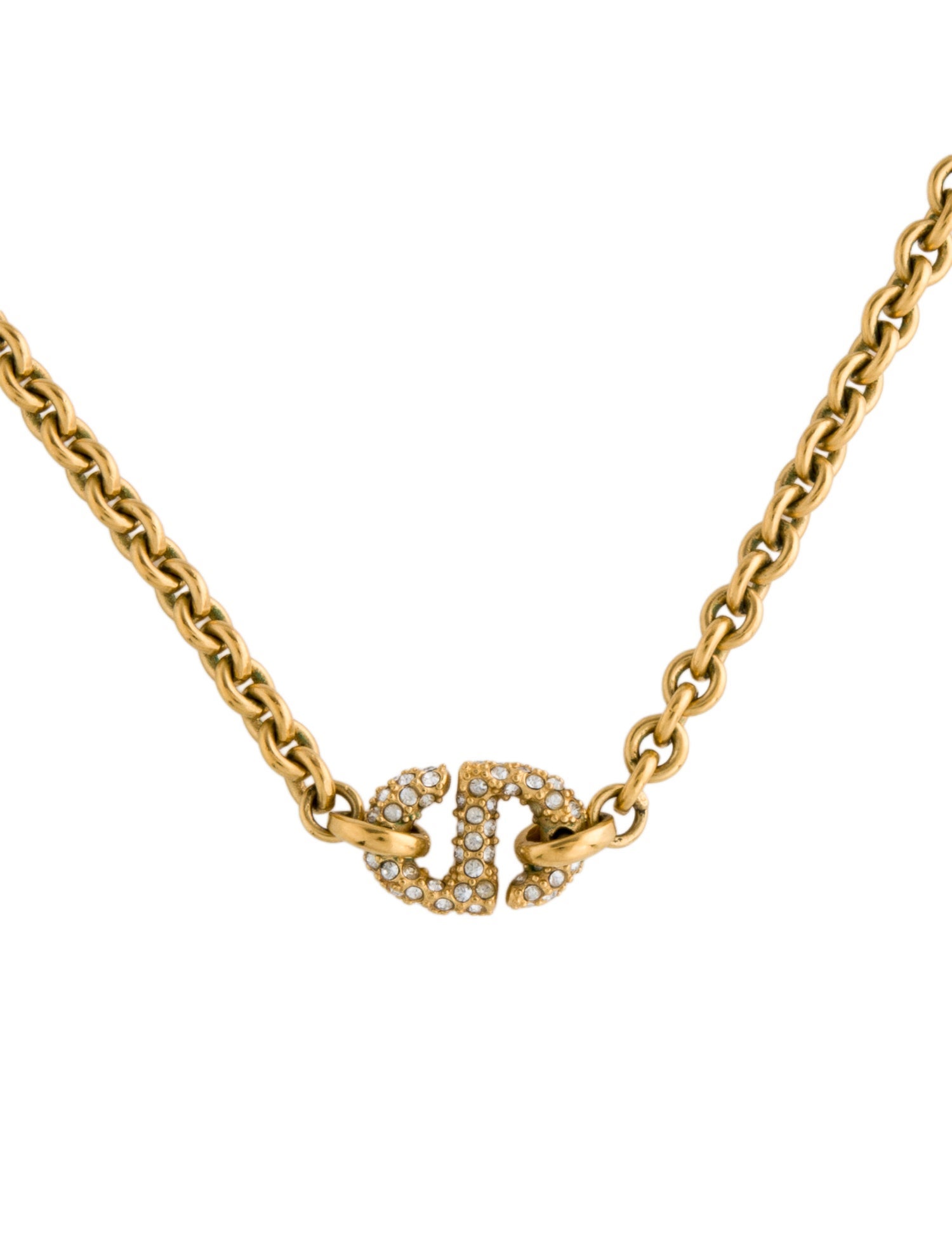 Christian Dior Crystal CD Navy Collar Necklace