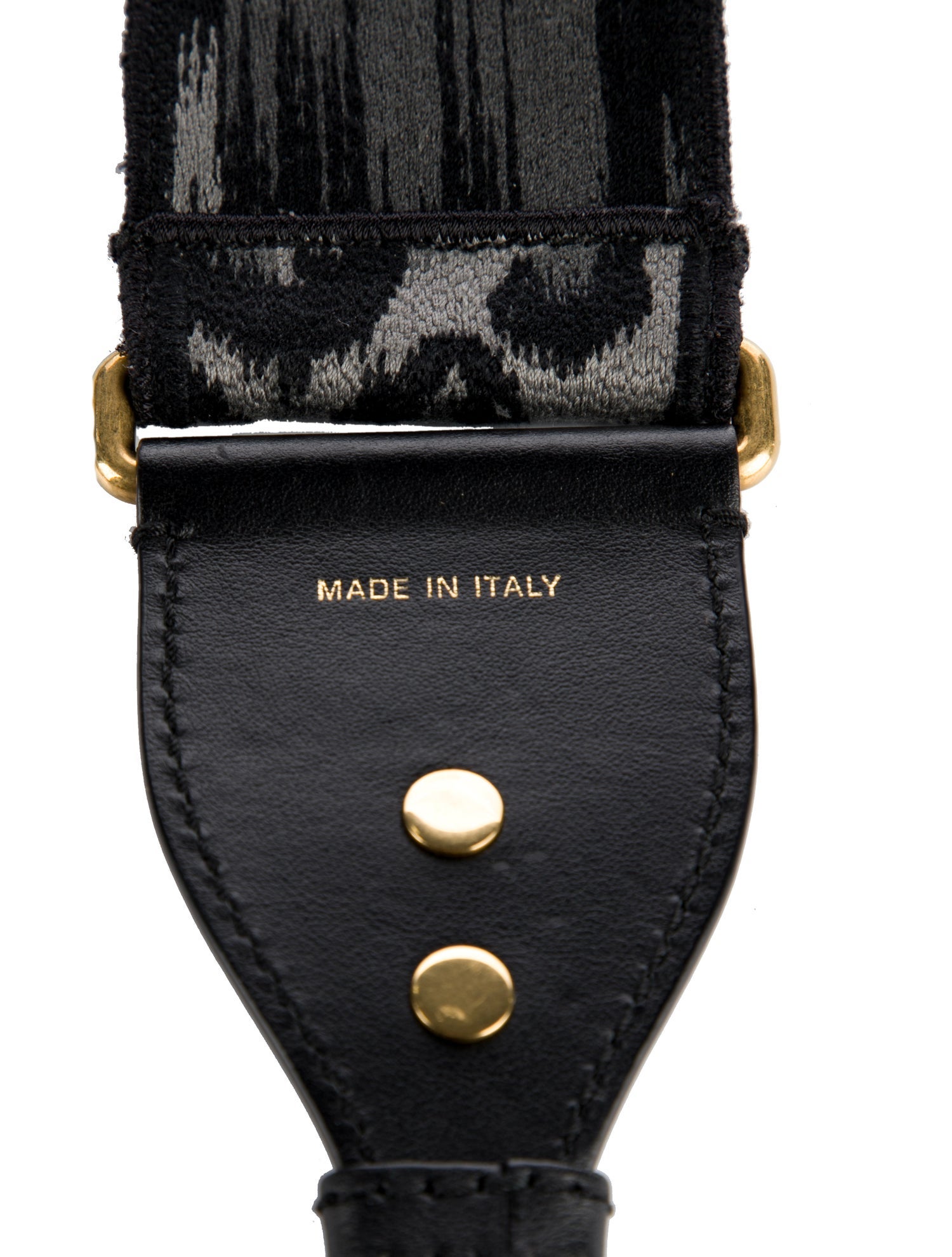 Christian Dior Black embroidered Christian Dior canvas bag strap.