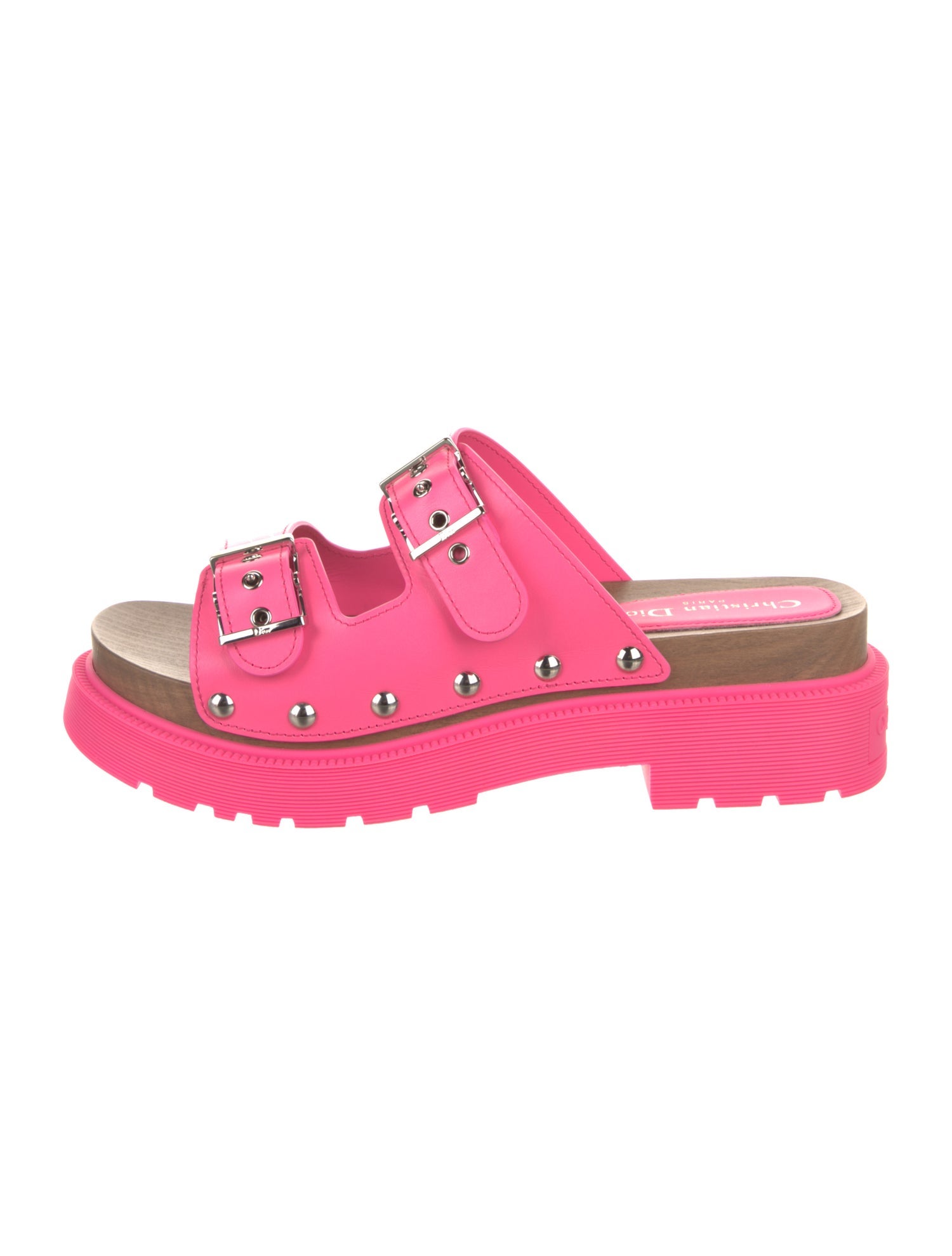 Christian Dior Leather Studded Accents Slides