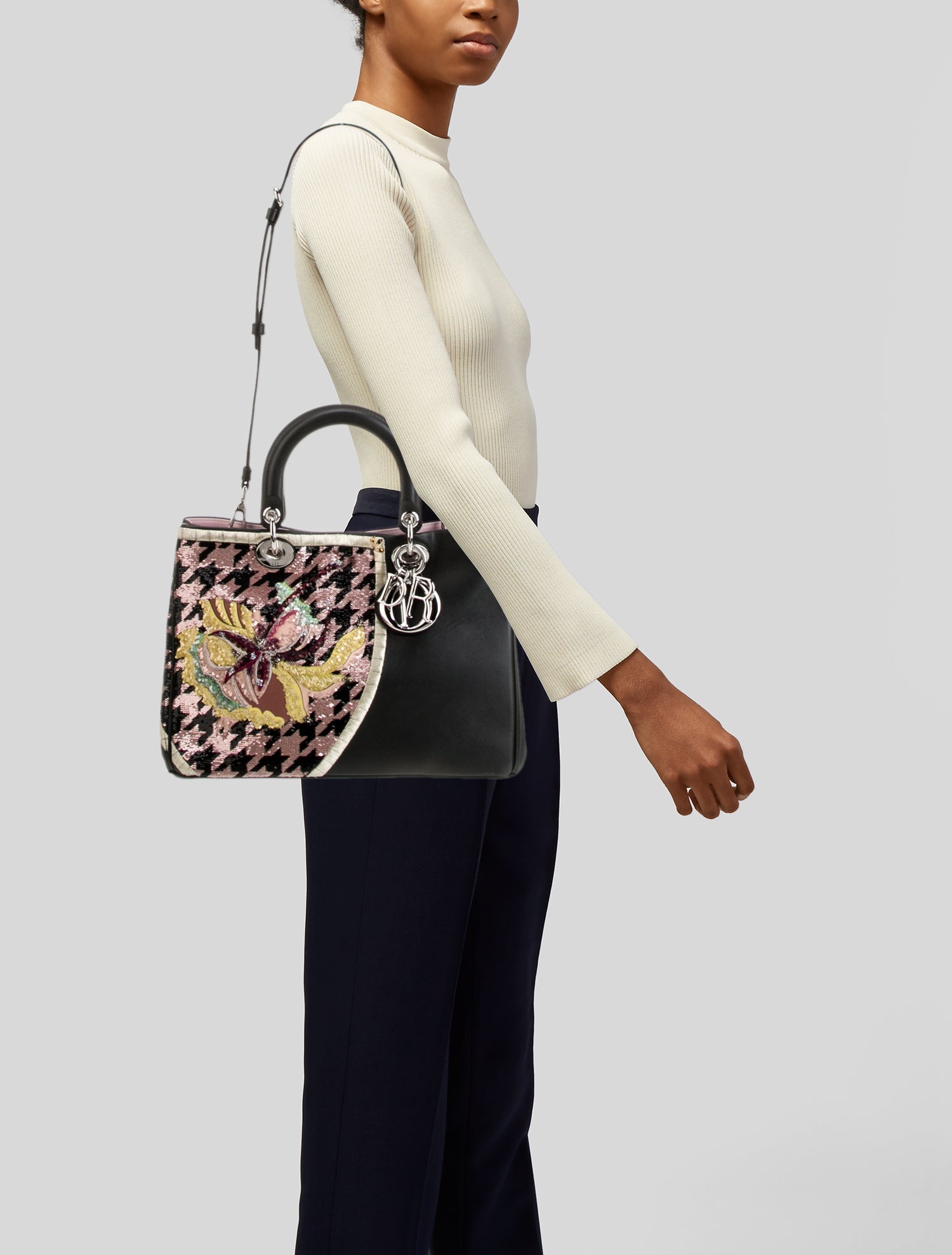 Christian Dior Leather Top Handle Bag