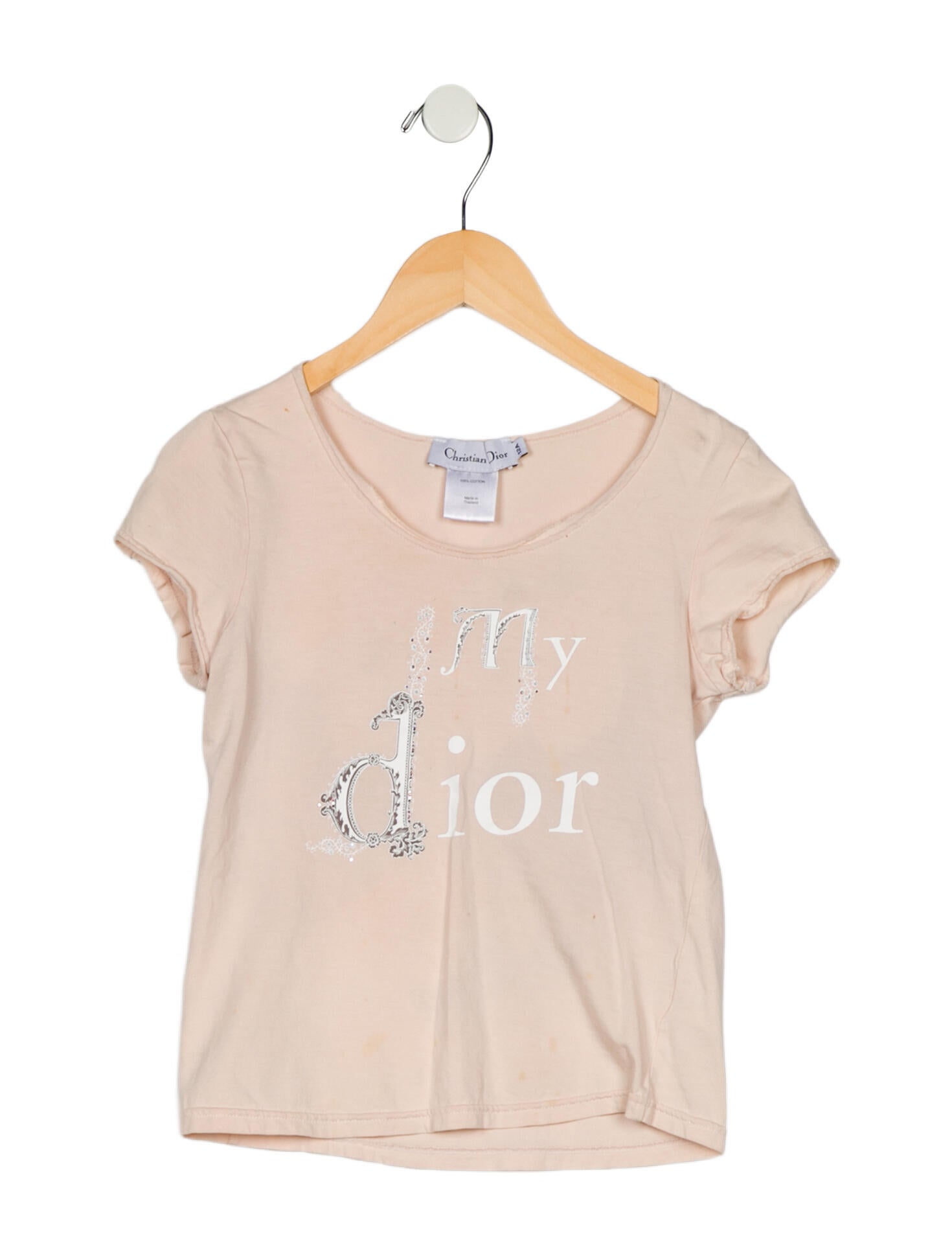 Christian Dior Pink Short Sleeve T-shirt with crystal embellishments