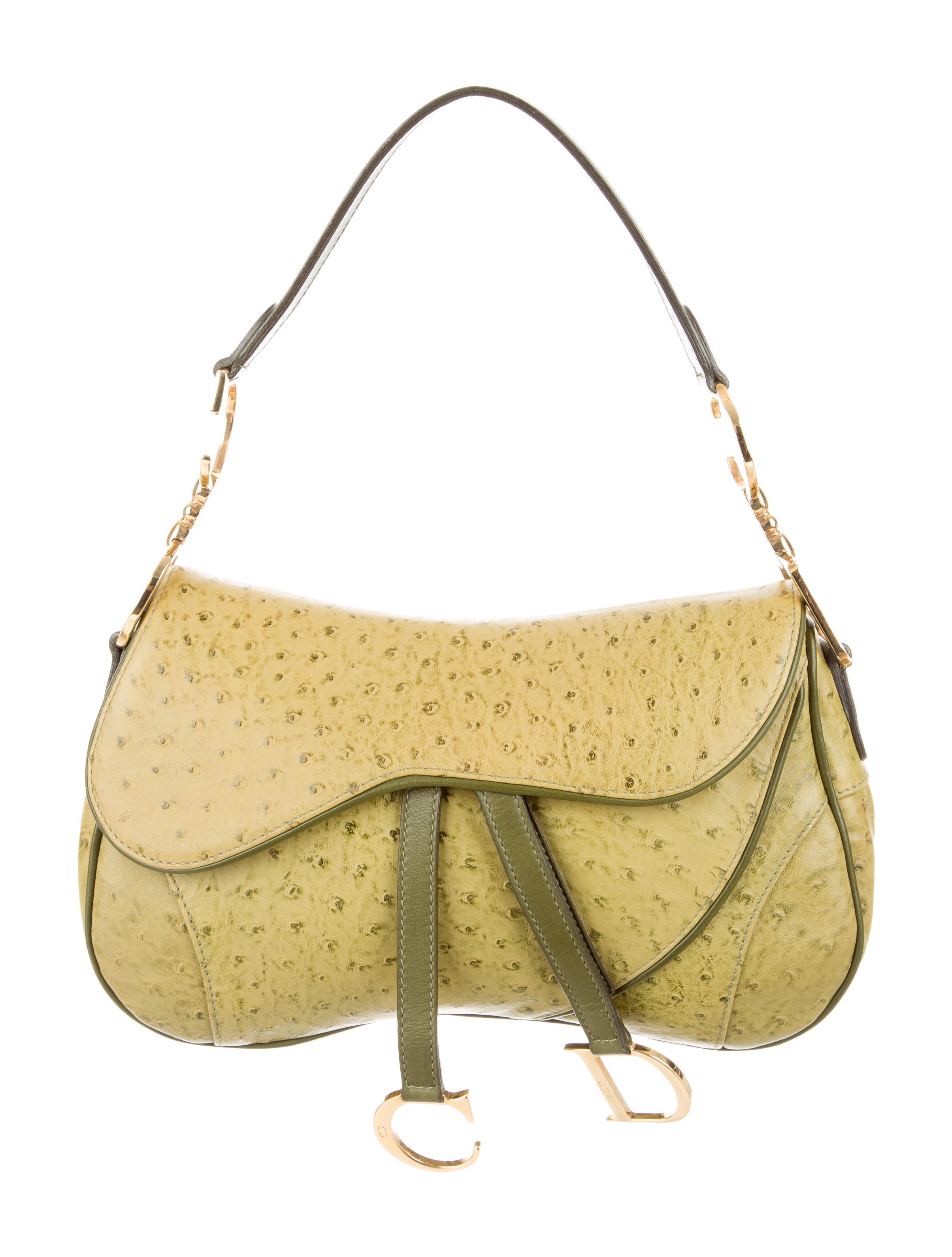 Christian Dior Ostrich Saddle Bag Handbags CHR56797 The RealReal