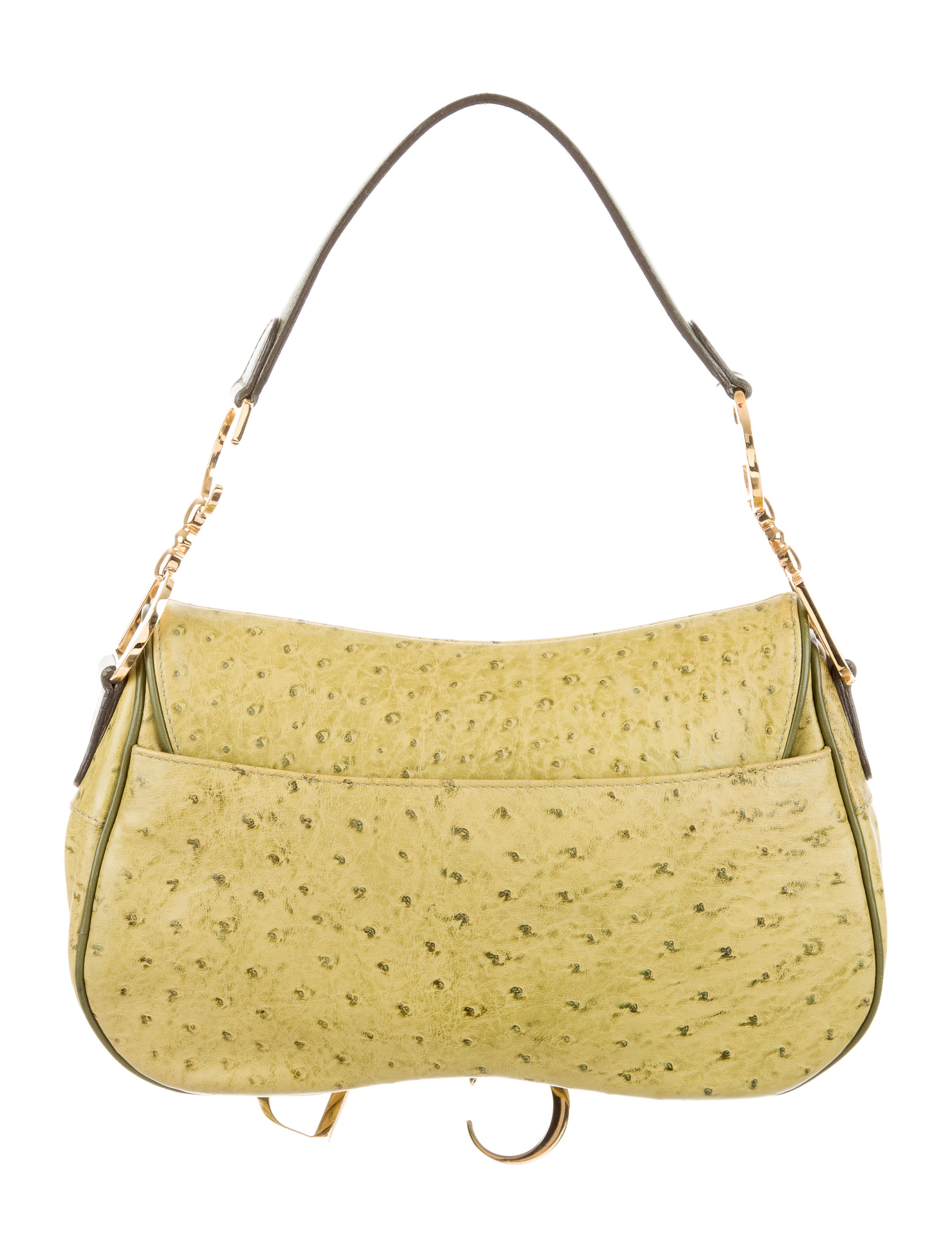 Christian Dior Ostrich Saddle Bag Handbags CHR56797 The RealReal