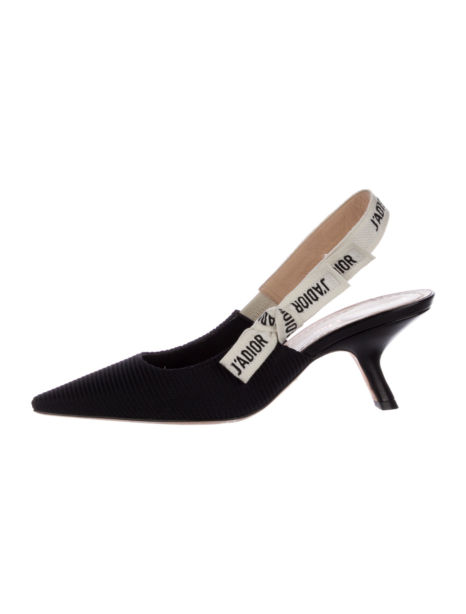 Printed Bow Accents Slingback Pumps