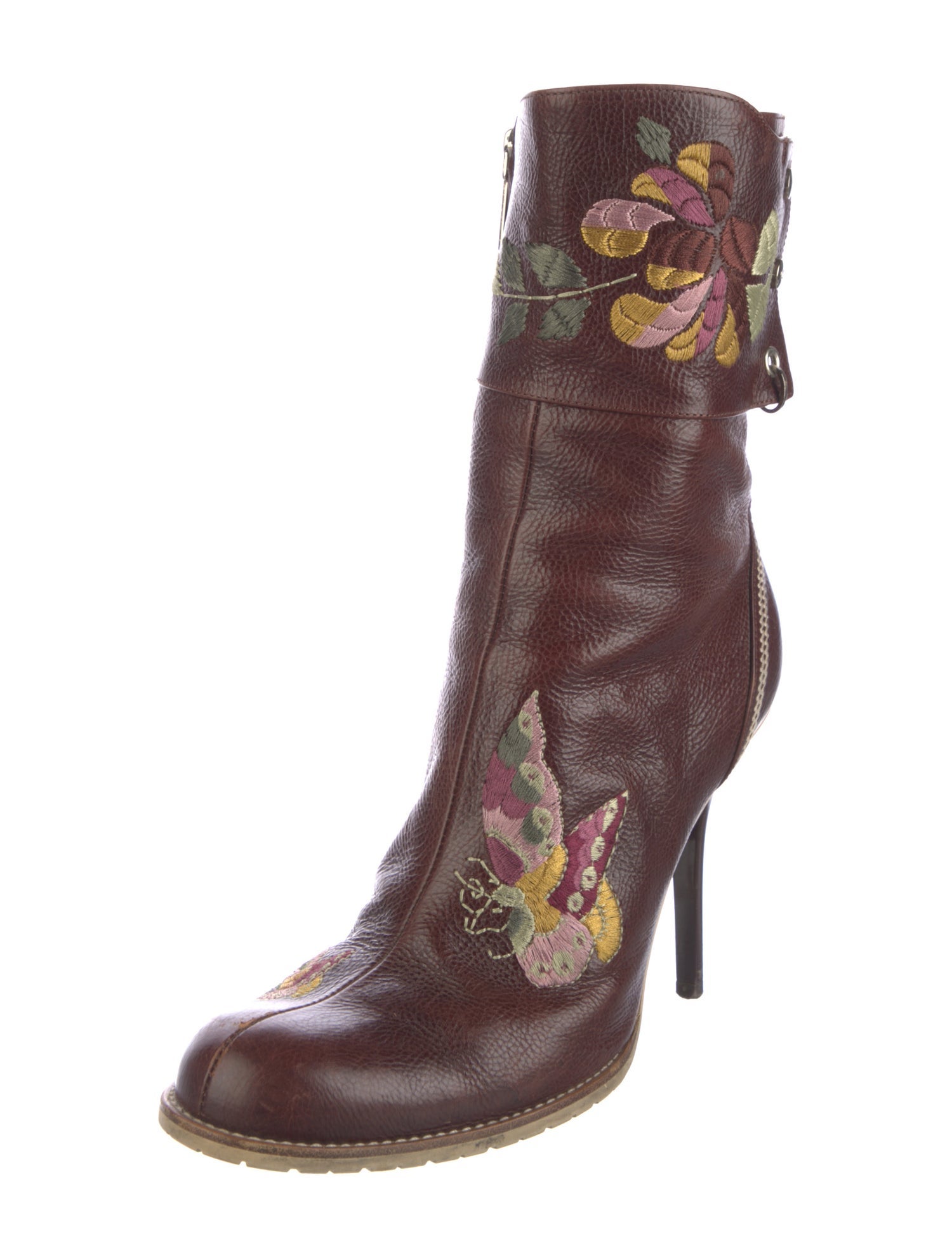 Christian Dior Leather Patterned Lace-Up Boots