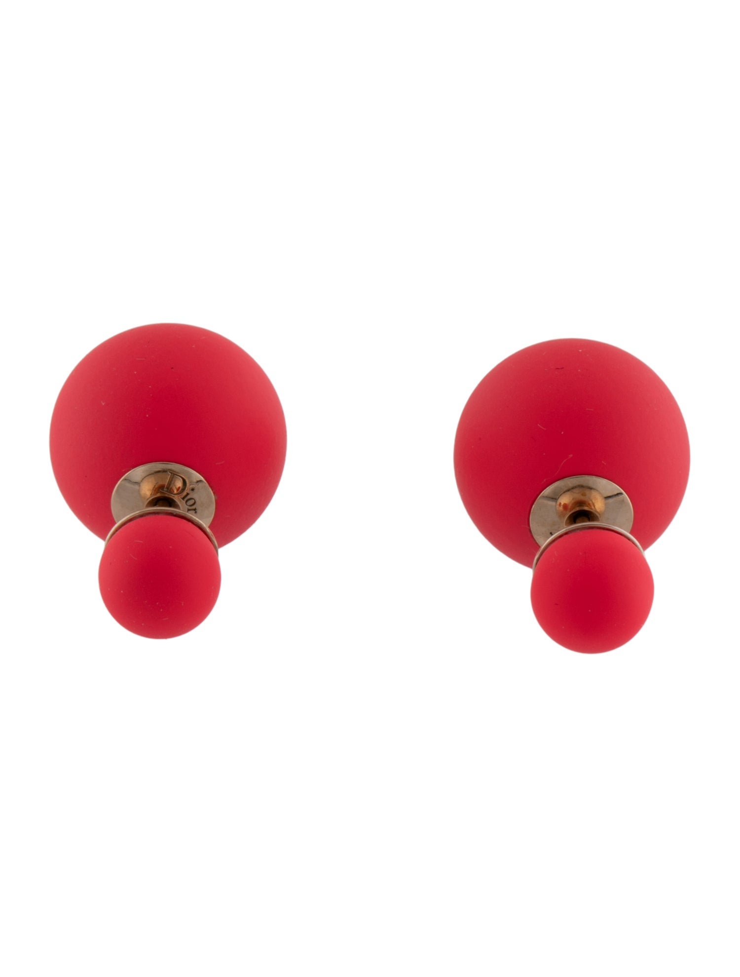 Christian Dior Resin & Lacquer Gum Tee Shirt Stud Earrings