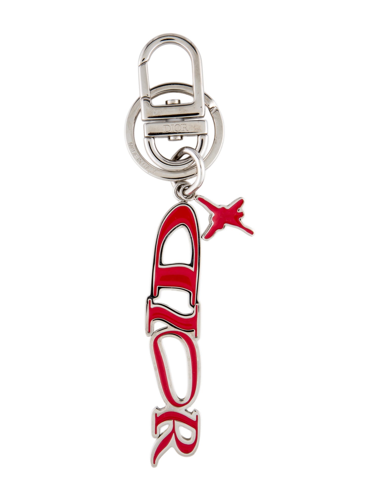 Christian Dior Silver Tone Keychain