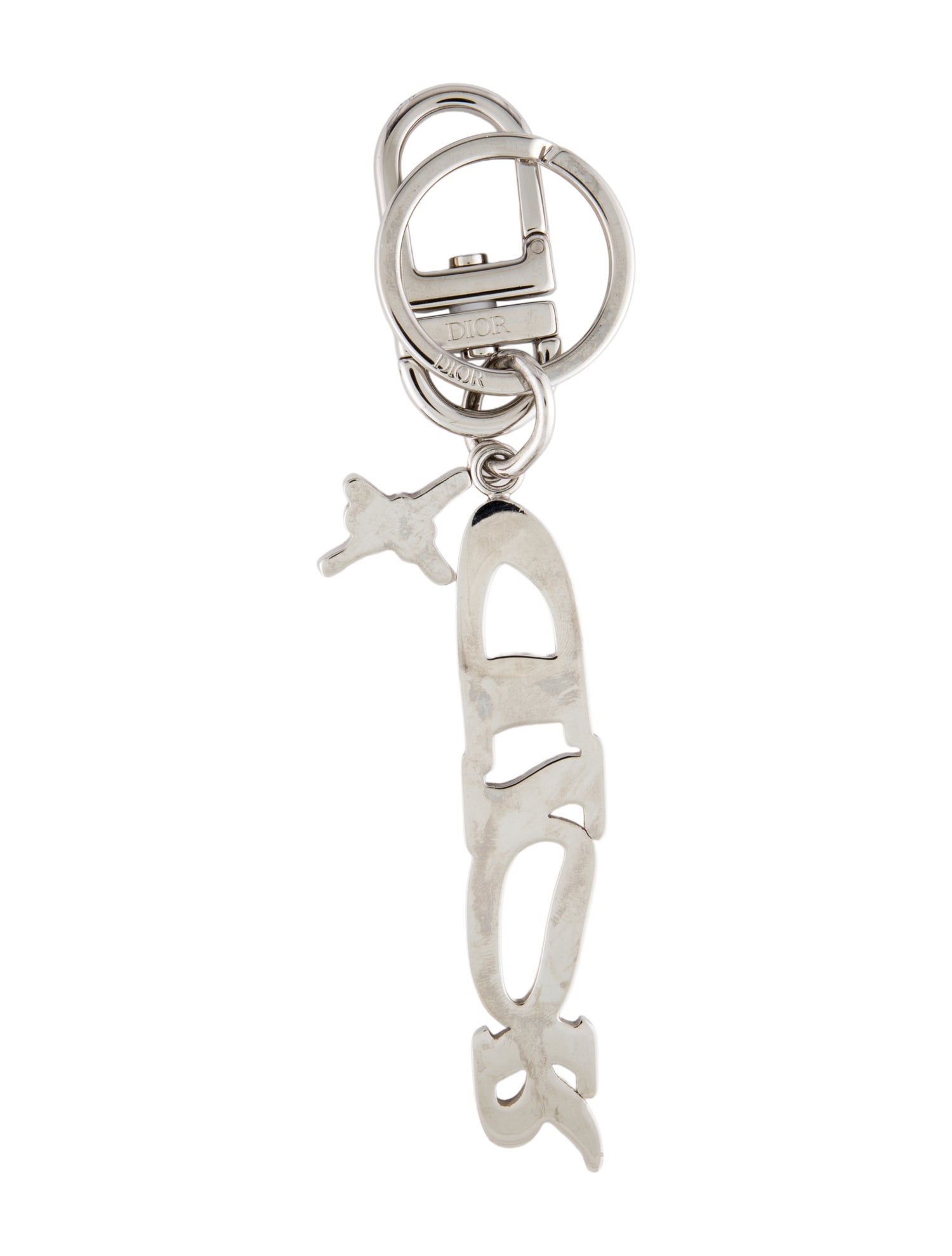 Christian Dior Silver Tone Keychain