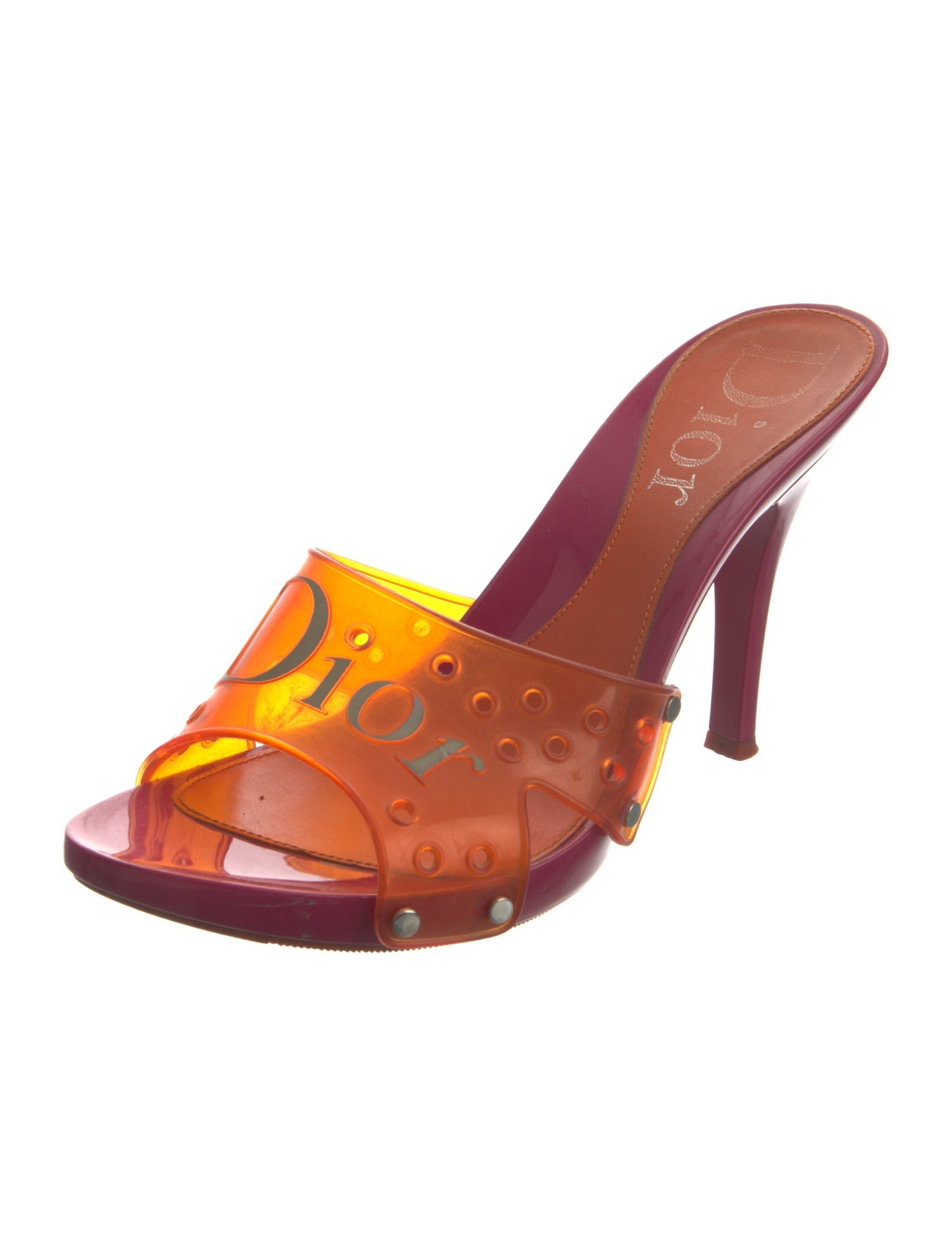 Christian Dior Vintage Signature Logo Slides