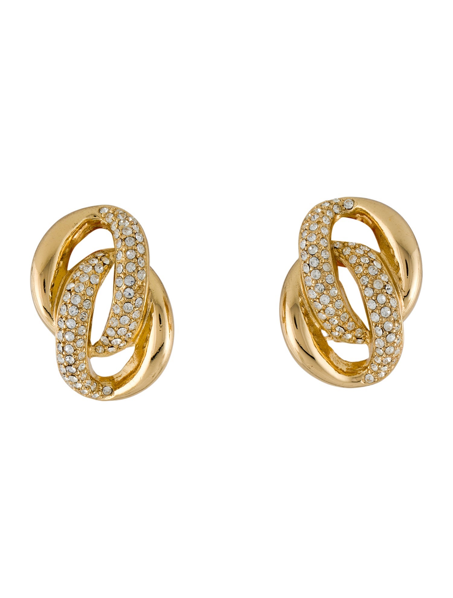 Christian Dior Vintage Crystal Clip-On Earrings