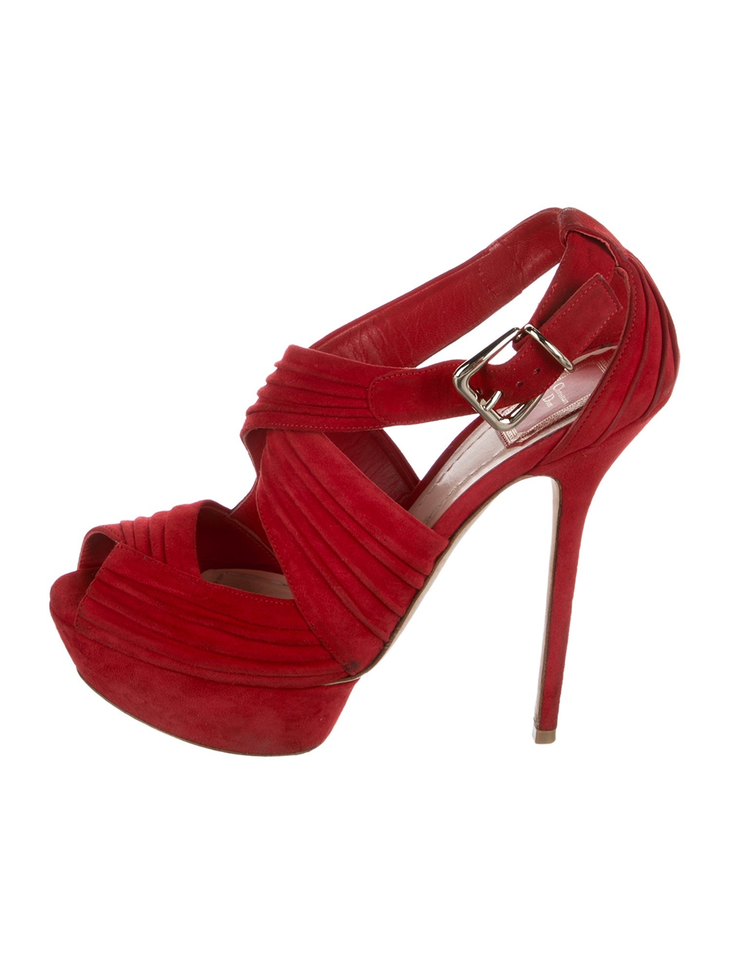 Christian Dior Suede Pleated Accents Sandals