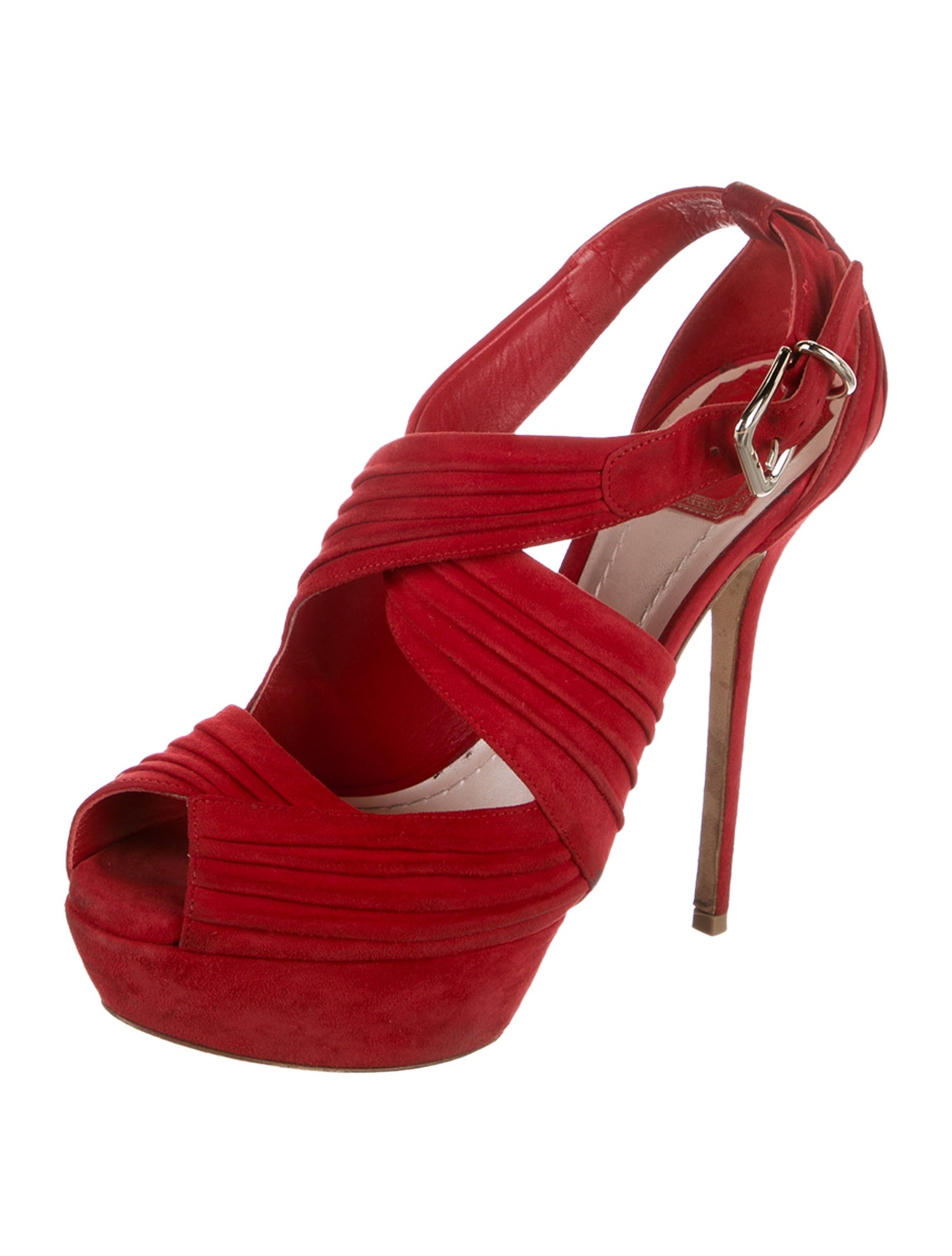 Suede Pleated Accents Sandals