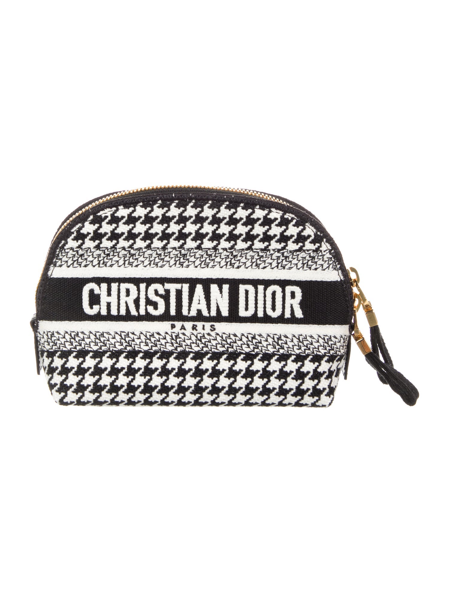 Christian Dior Houndstooth Cotton Clutch Bag