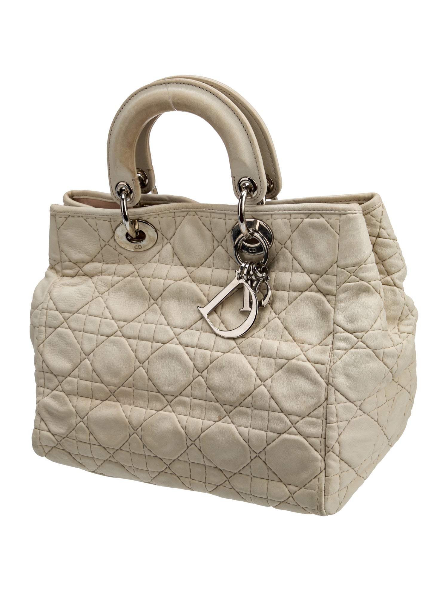 Christian Dior Cannage Lady Dior - Gold Handle Bags, Handbags