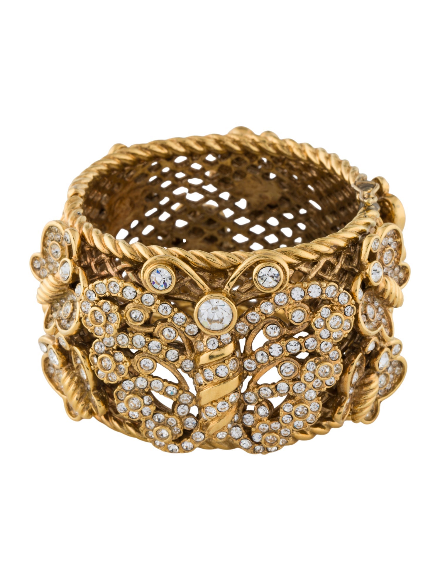 Christian Dior Vintage Crystal Butterfly Bangle Bracelet