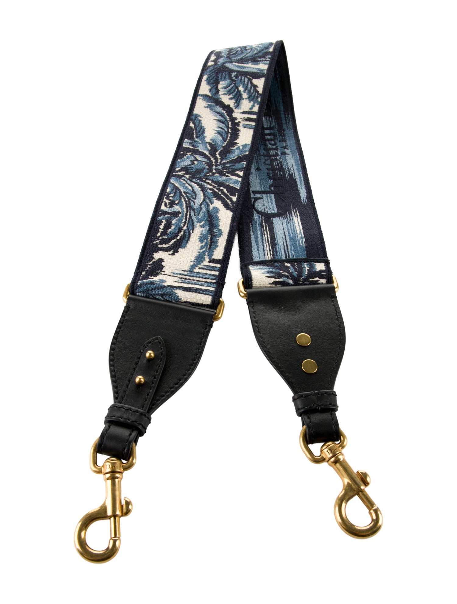 Christian Dior Embroidered Pattern Print Canvas Bag Strap